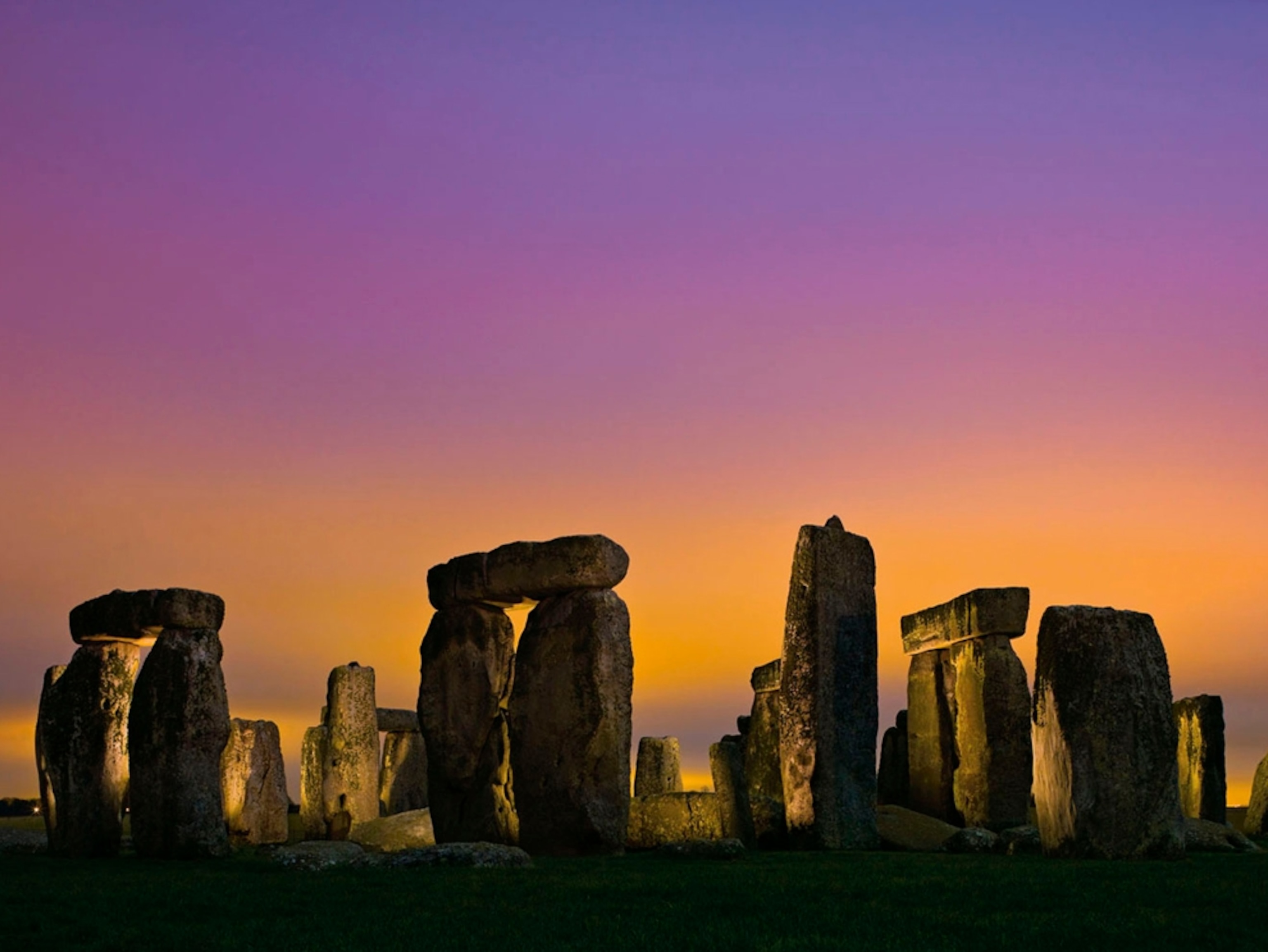 Stonehenge under colorful sky