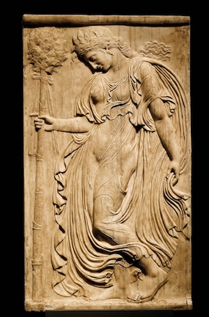 Maenads, like this first century A.D. Roman copy of a Greek original statue, danced frenetically as part of Dionysus&rsquo; entourage.