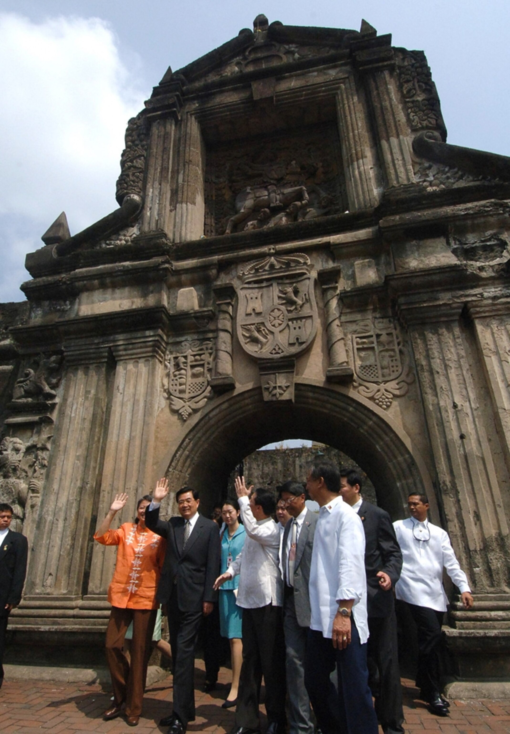 Picture of delegates visiting the Intramuros district of the Philippines.