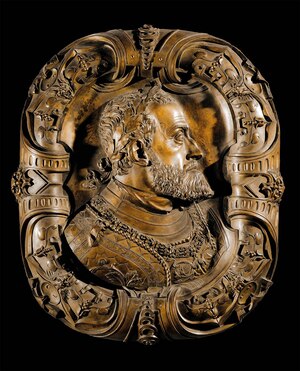 A bronze likeness of Holy Roman Emperor Charles V, created in 1555