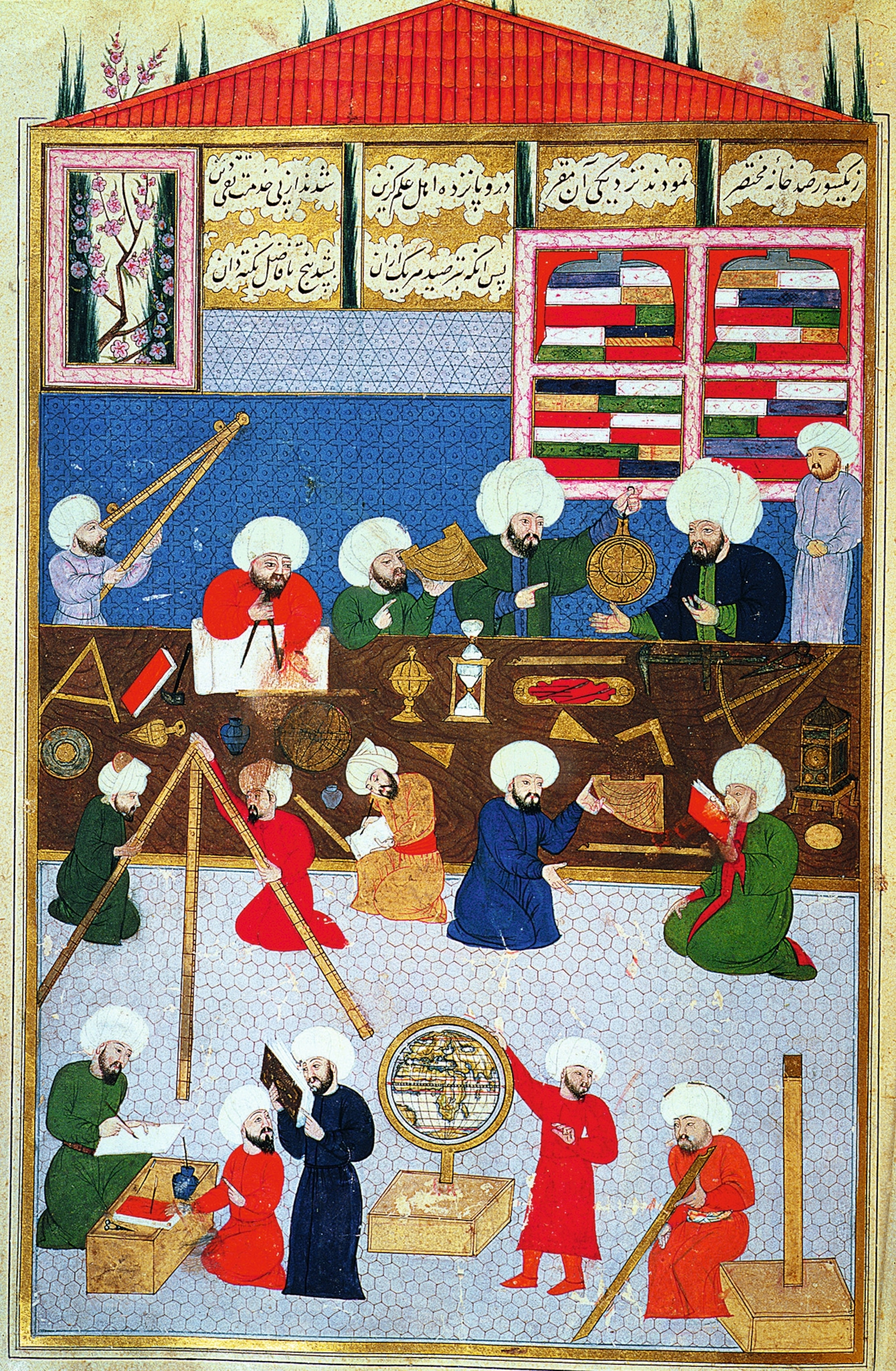 Astronomers depicted in a 16th-century Ottoman miniature.