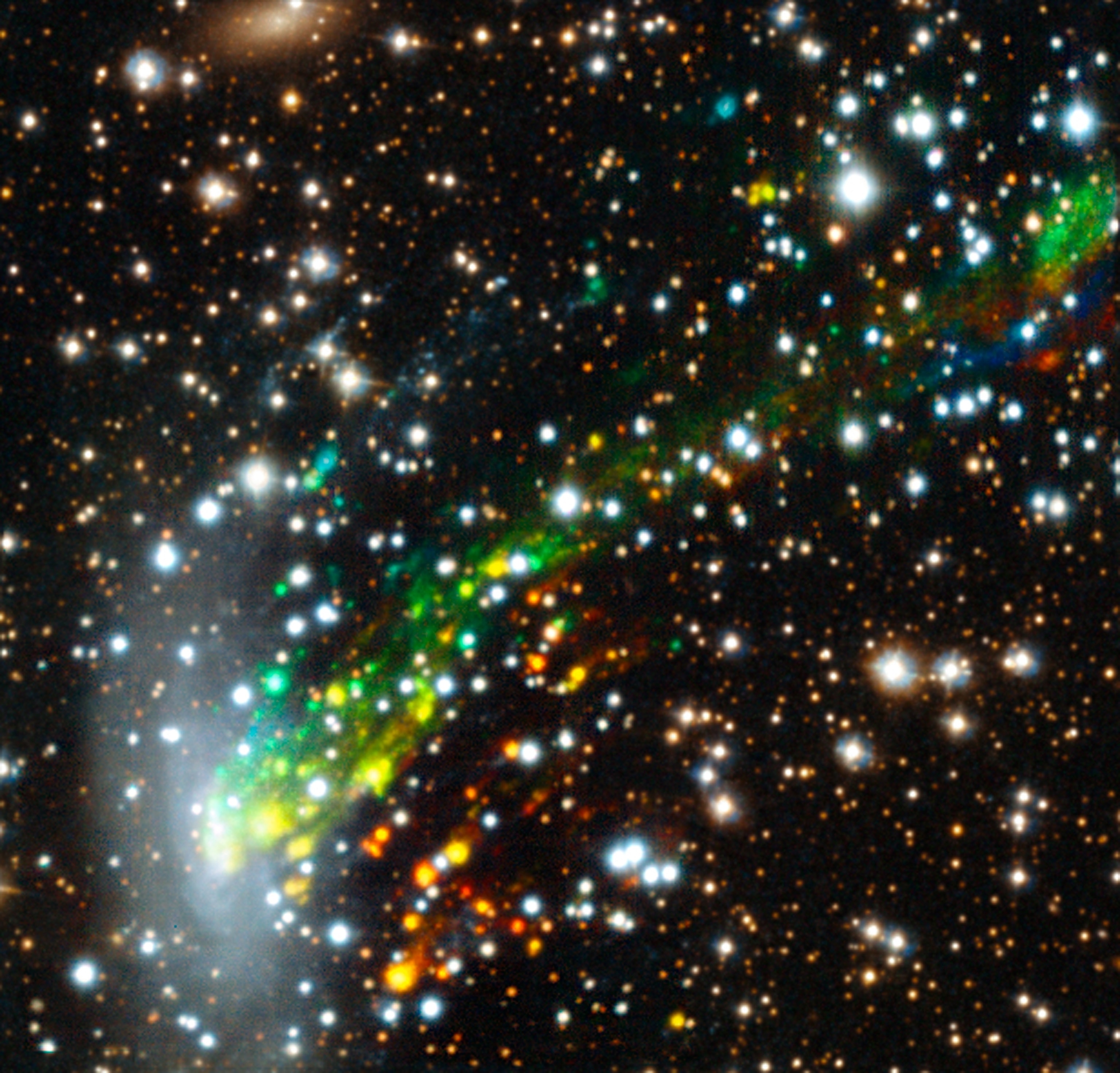 a cosmic crash in the galaxy ESO 137-001.