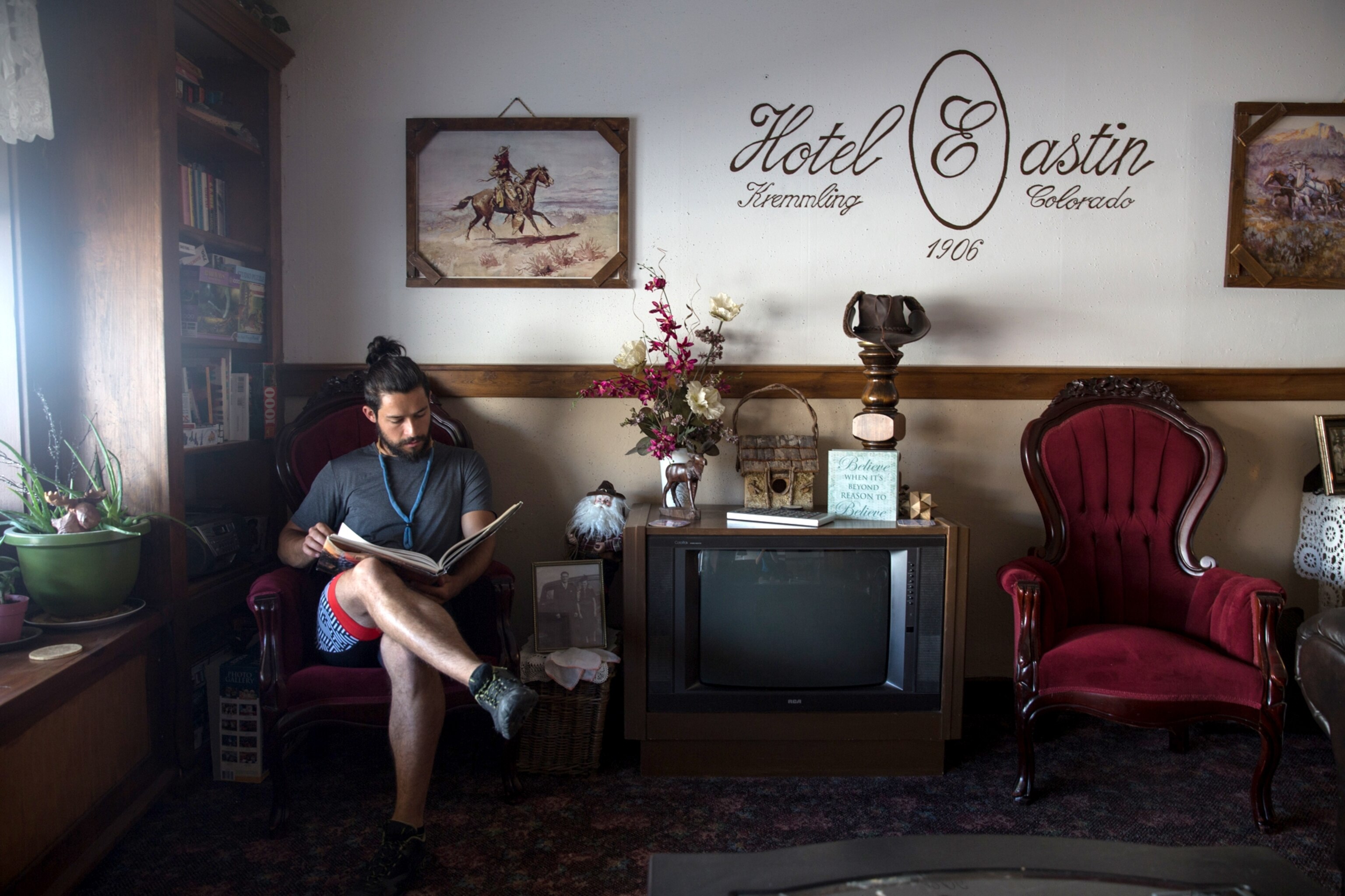 the lobby of Hotel Eastin in Kremmling, Colorado