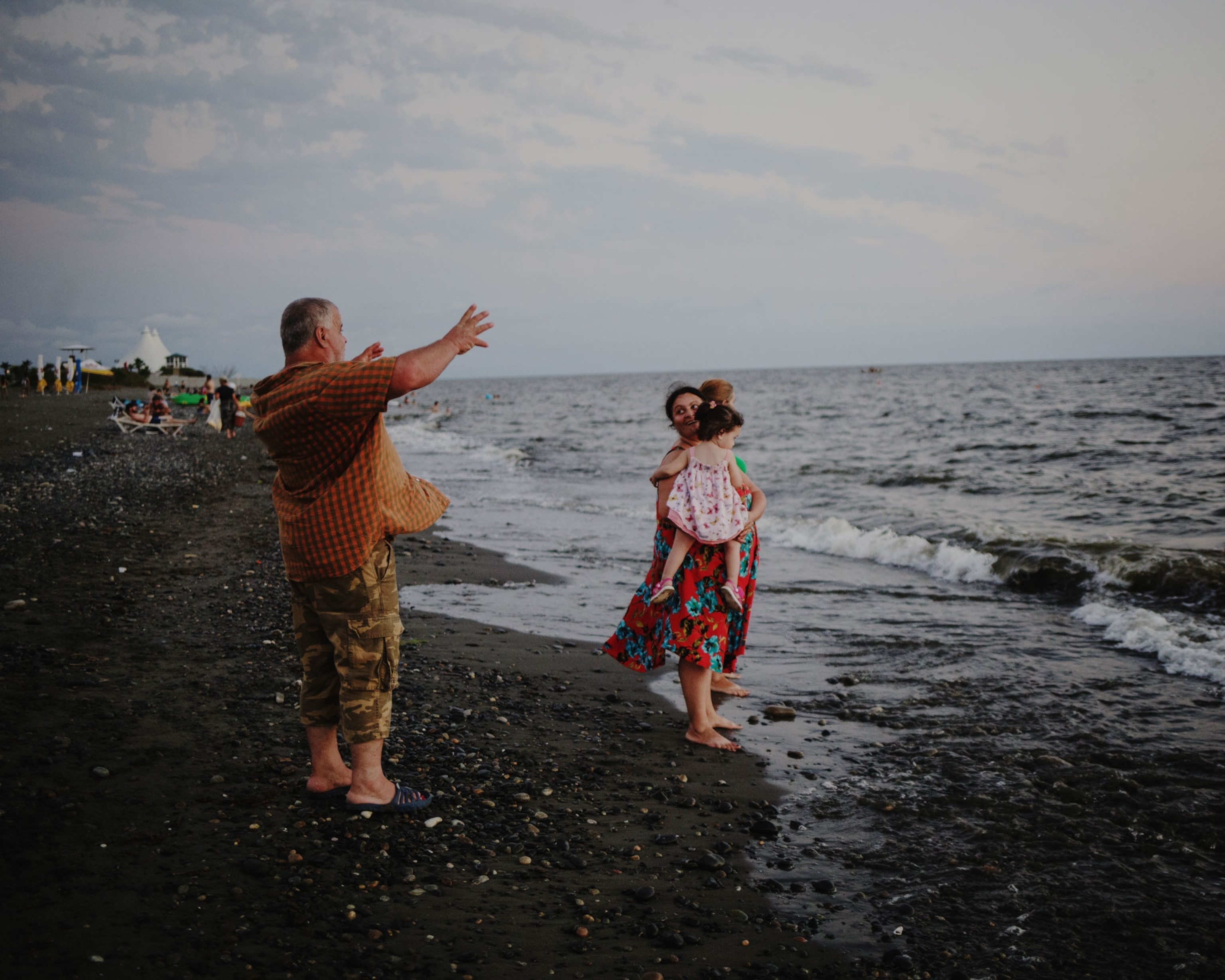 a family at the beach in Georgia