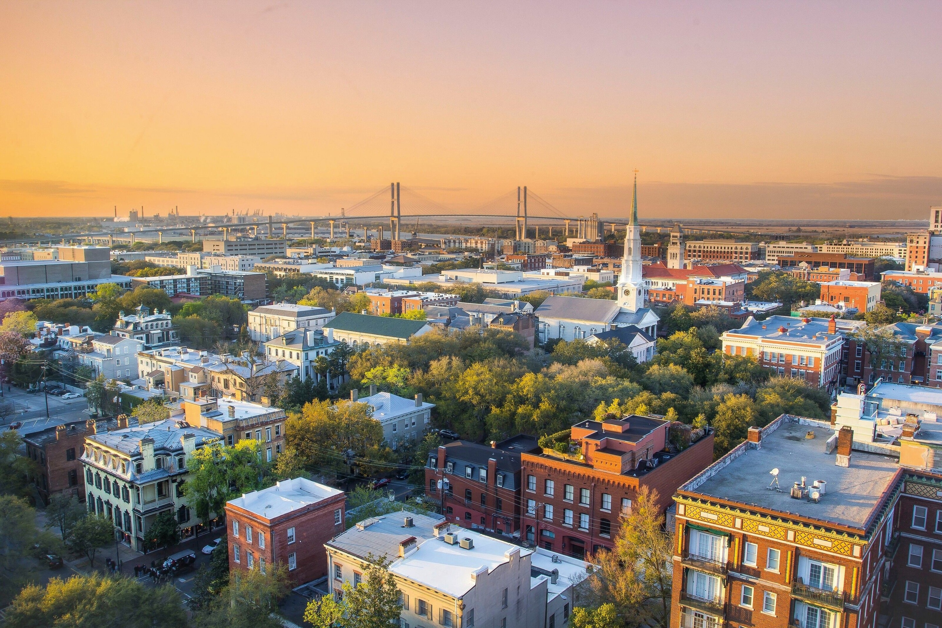 Savannah’s skyline, famed for its antebellum architecture.
