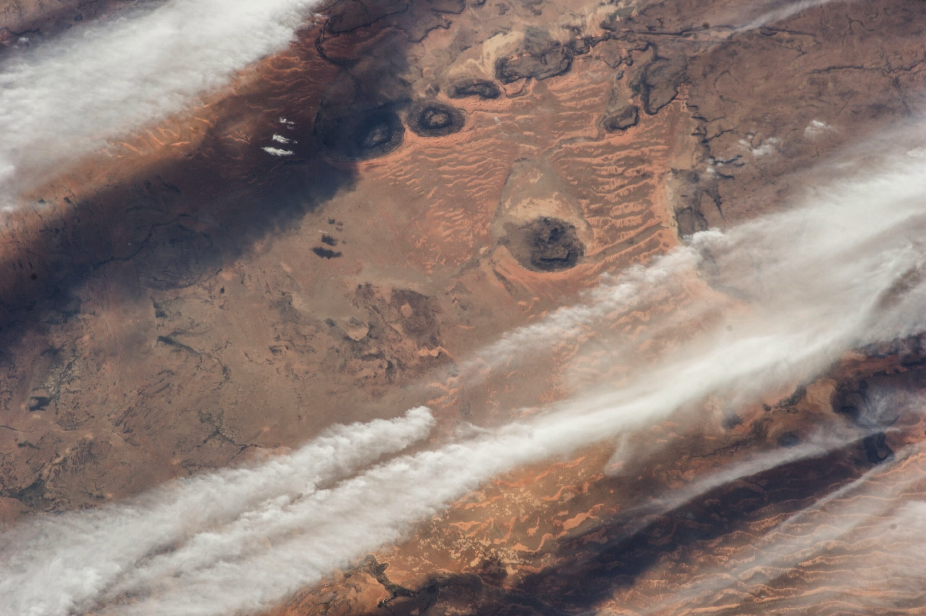 Cloud bands over southern Mauritania.