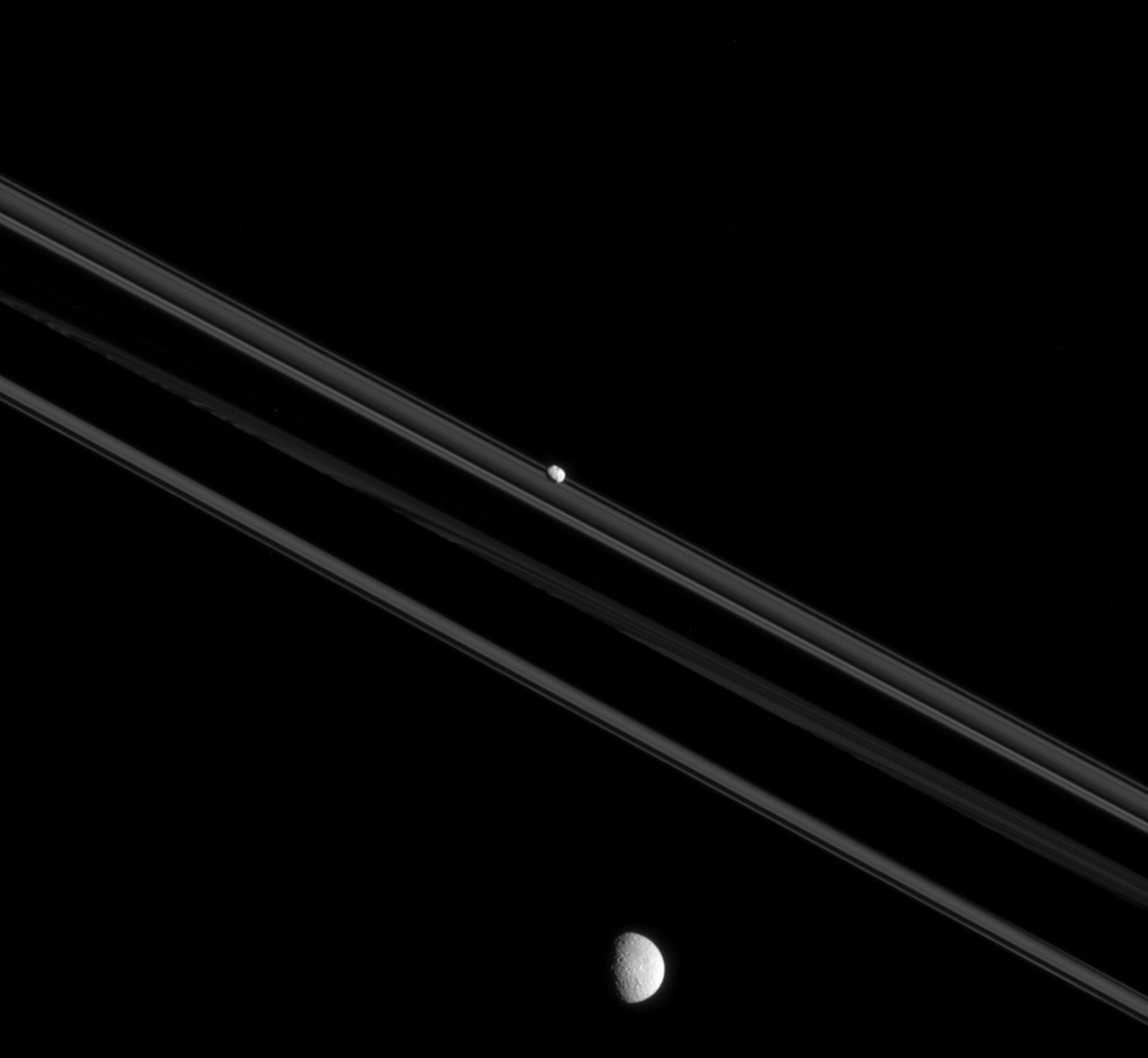Mimas and Pandora, Saturn's moons
