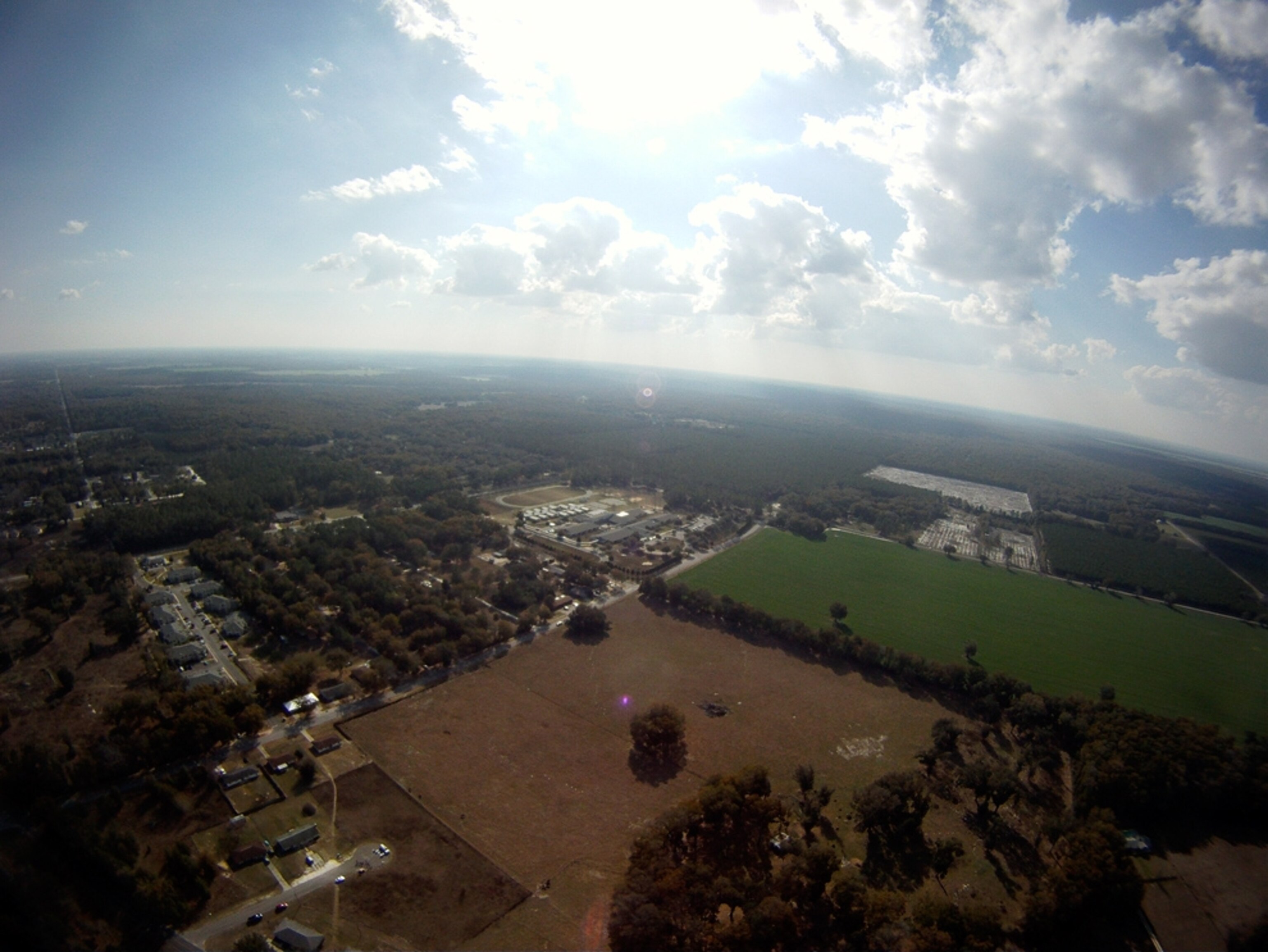 Chiefland, Florida, as seen from a rising weather balloon