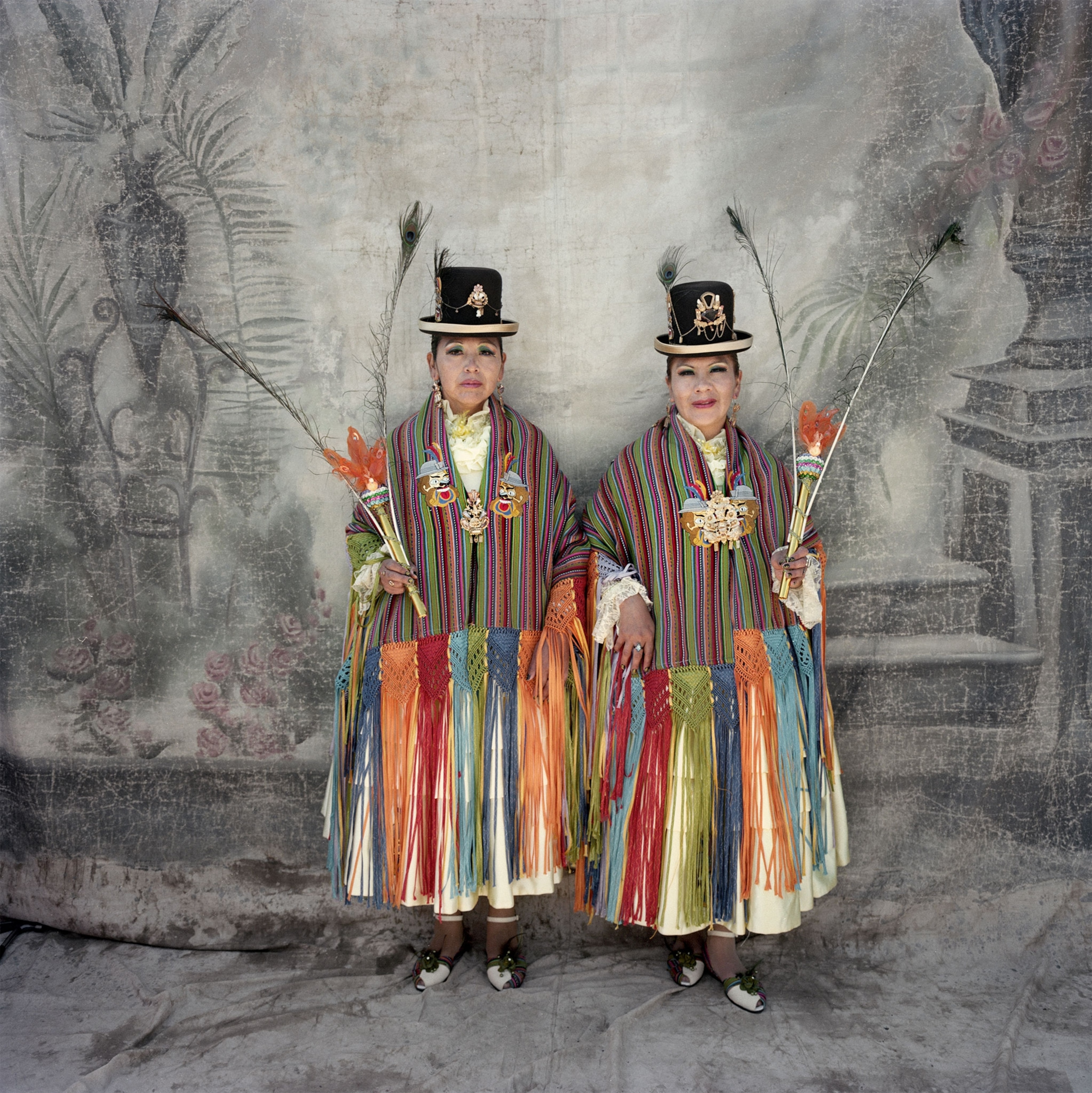 two women in costume during the Candelaria festival