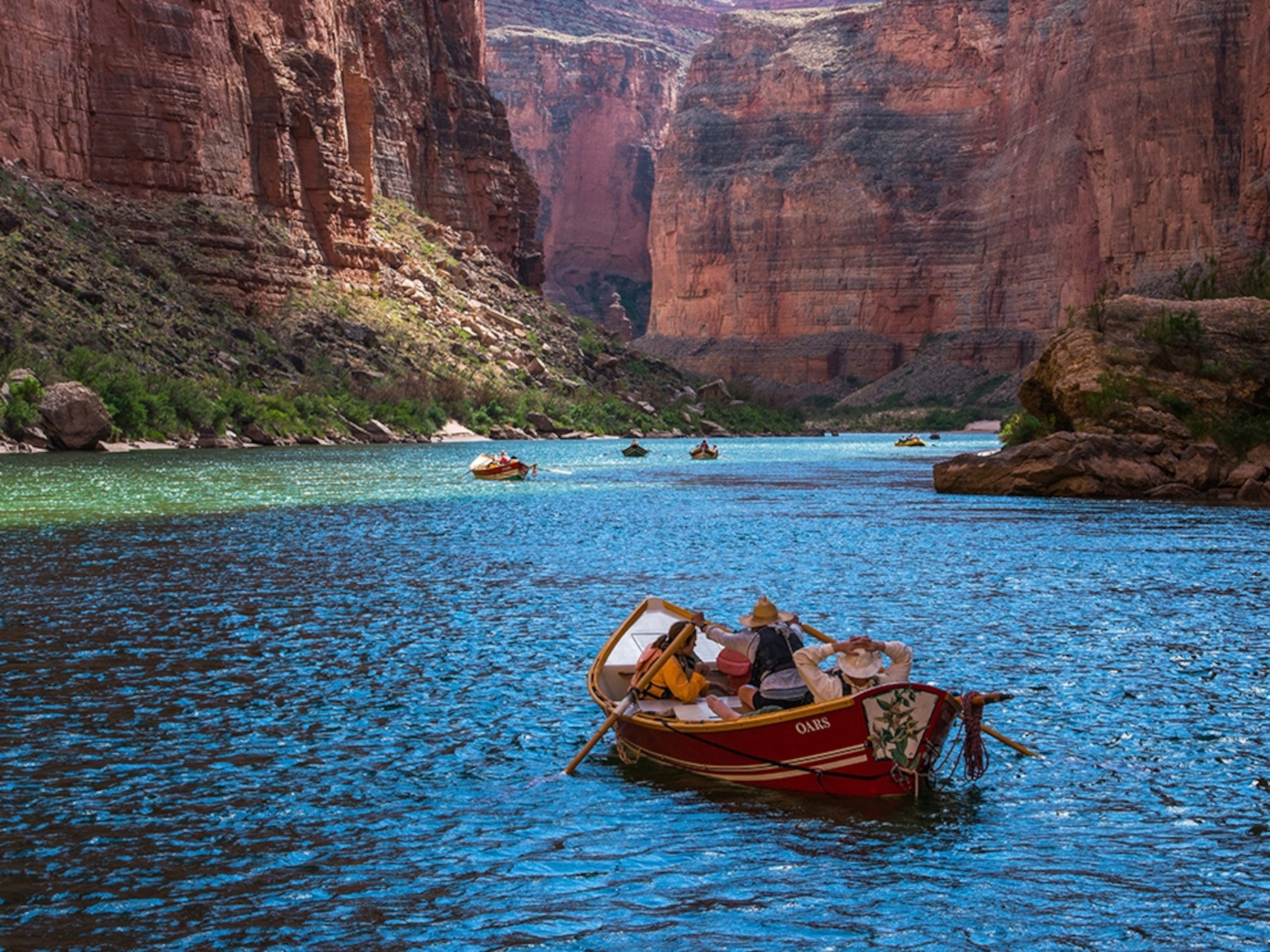 boaters on the Colorado river