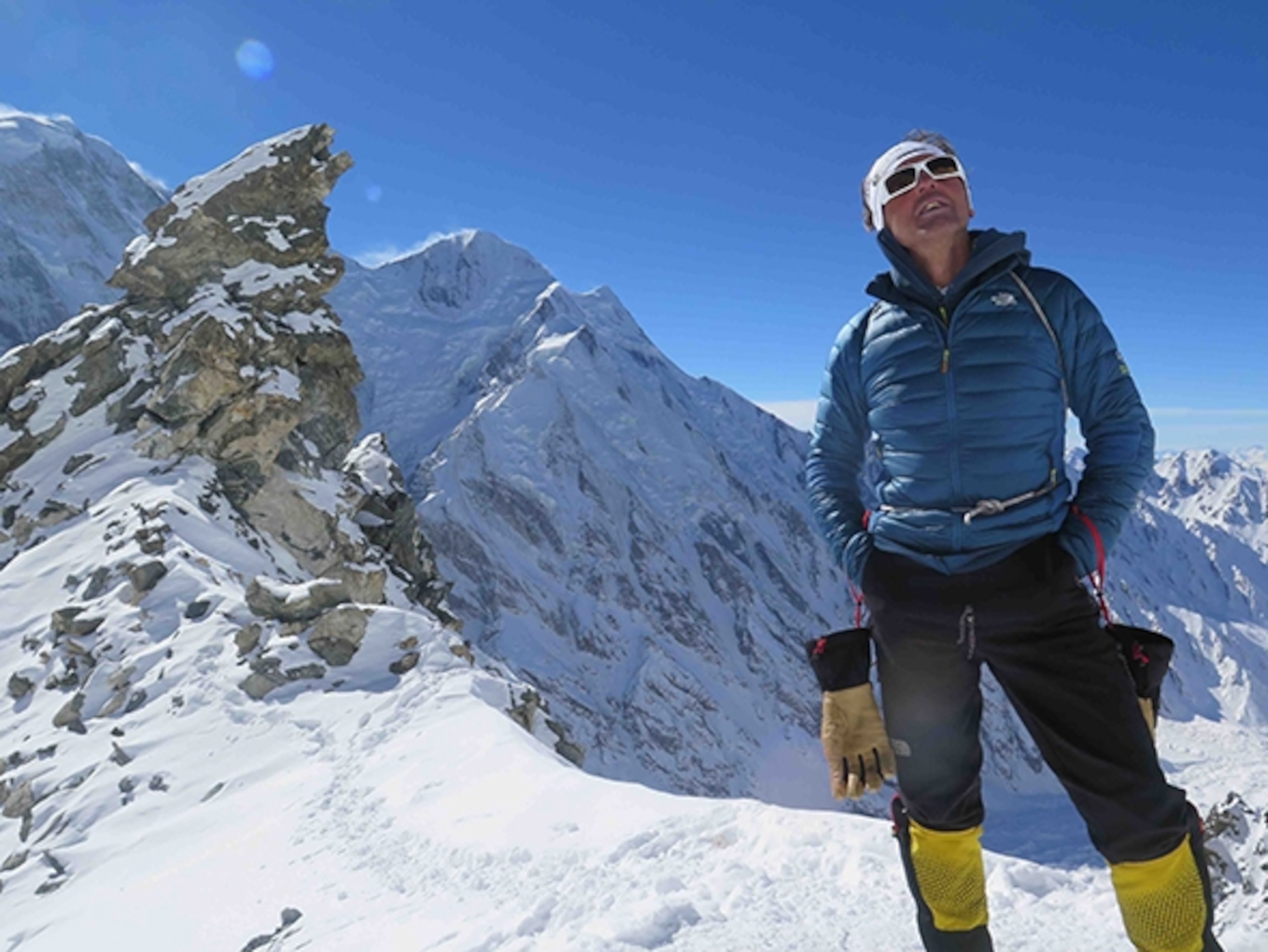 Simone Moro on the February 2016 Nanga Parbat winter ascent expedition; Photograph courtesy Simone Moro