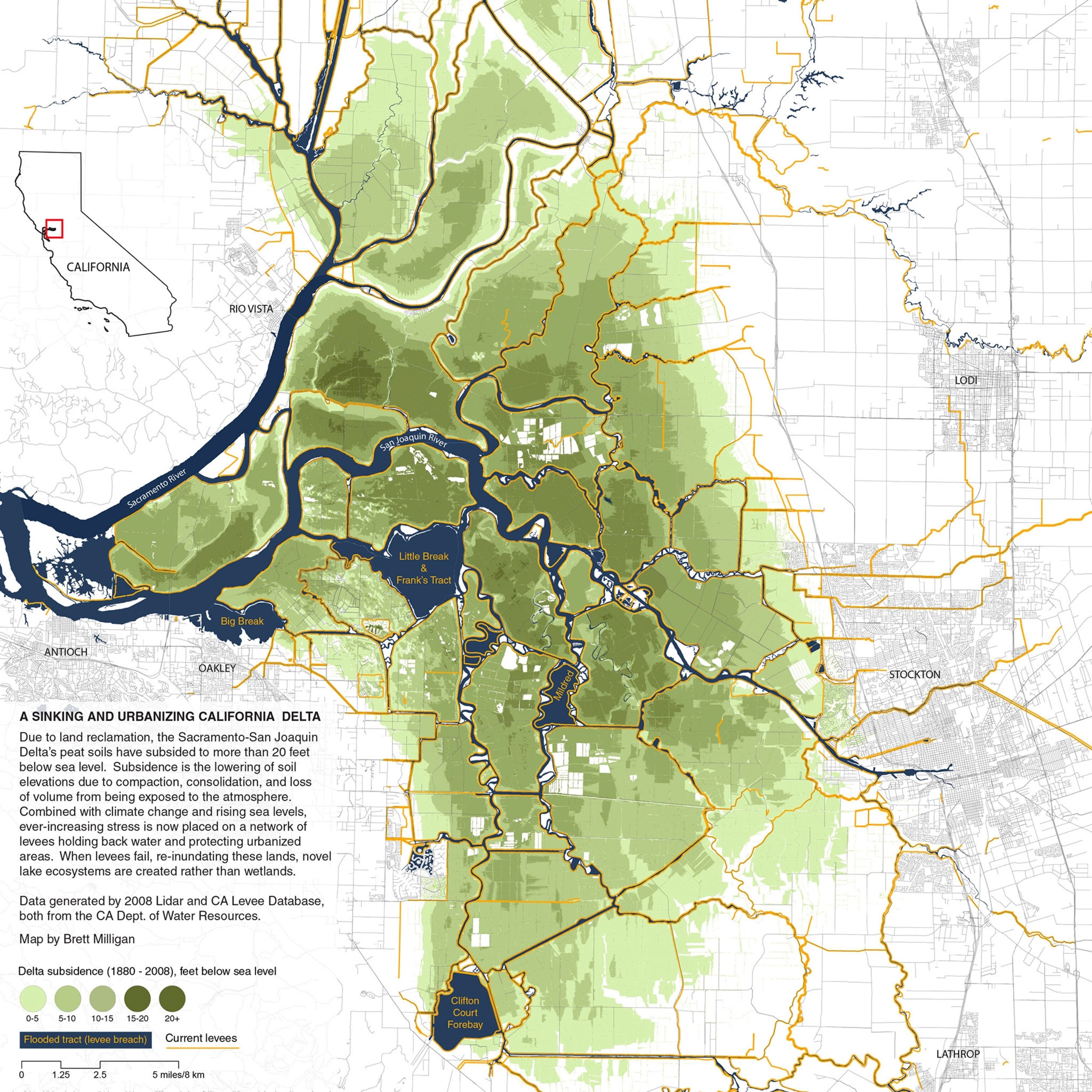 a map of Sacramento-San Joaquin River delta in California