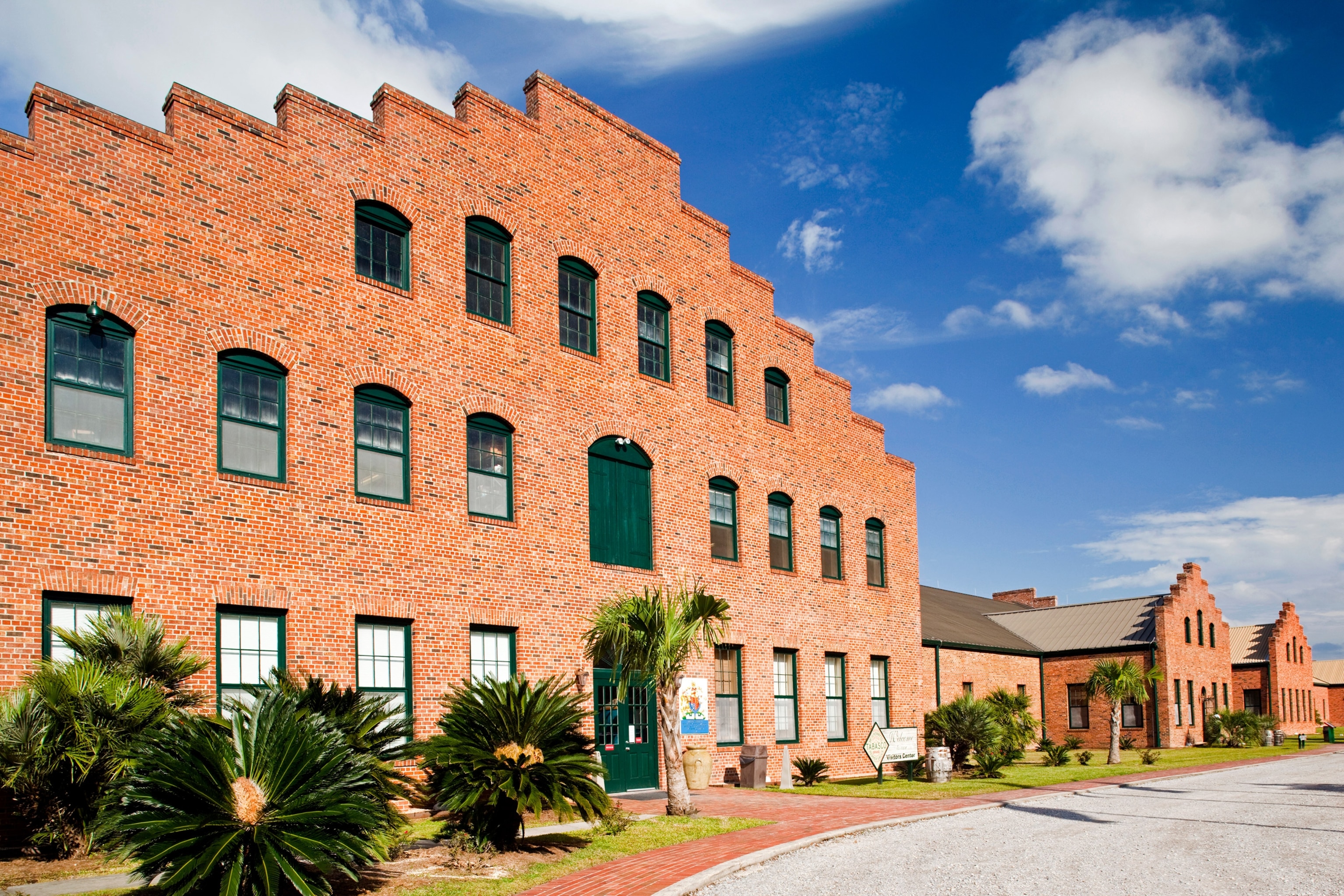 Picture the exterior of the Tabasco Sauce Factory, Louisana