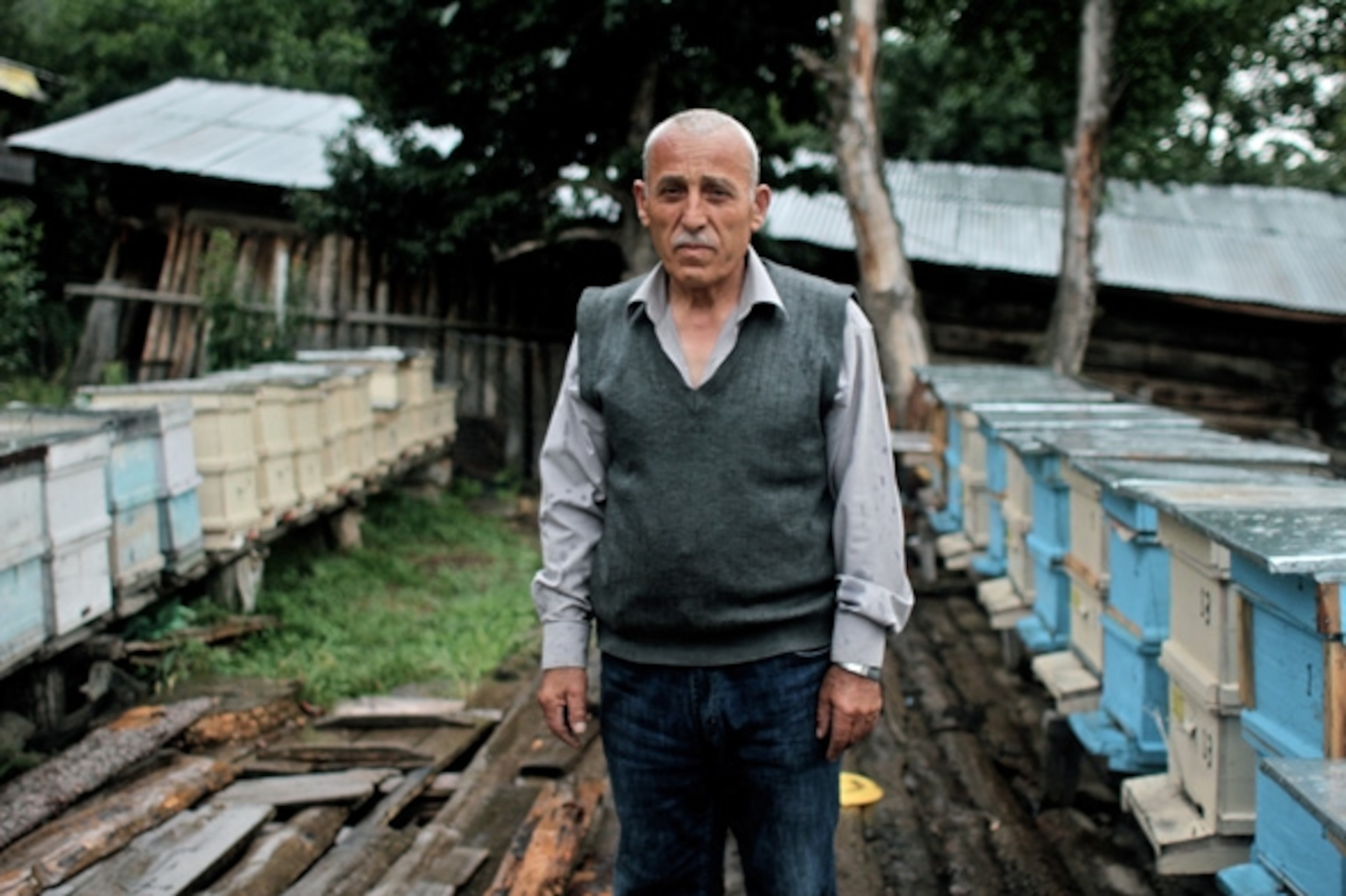 Erol, a local beekeeper in Meydancik Koyu in the border region of Savsat in Artvin. (Photograph by Claire Bangser)
