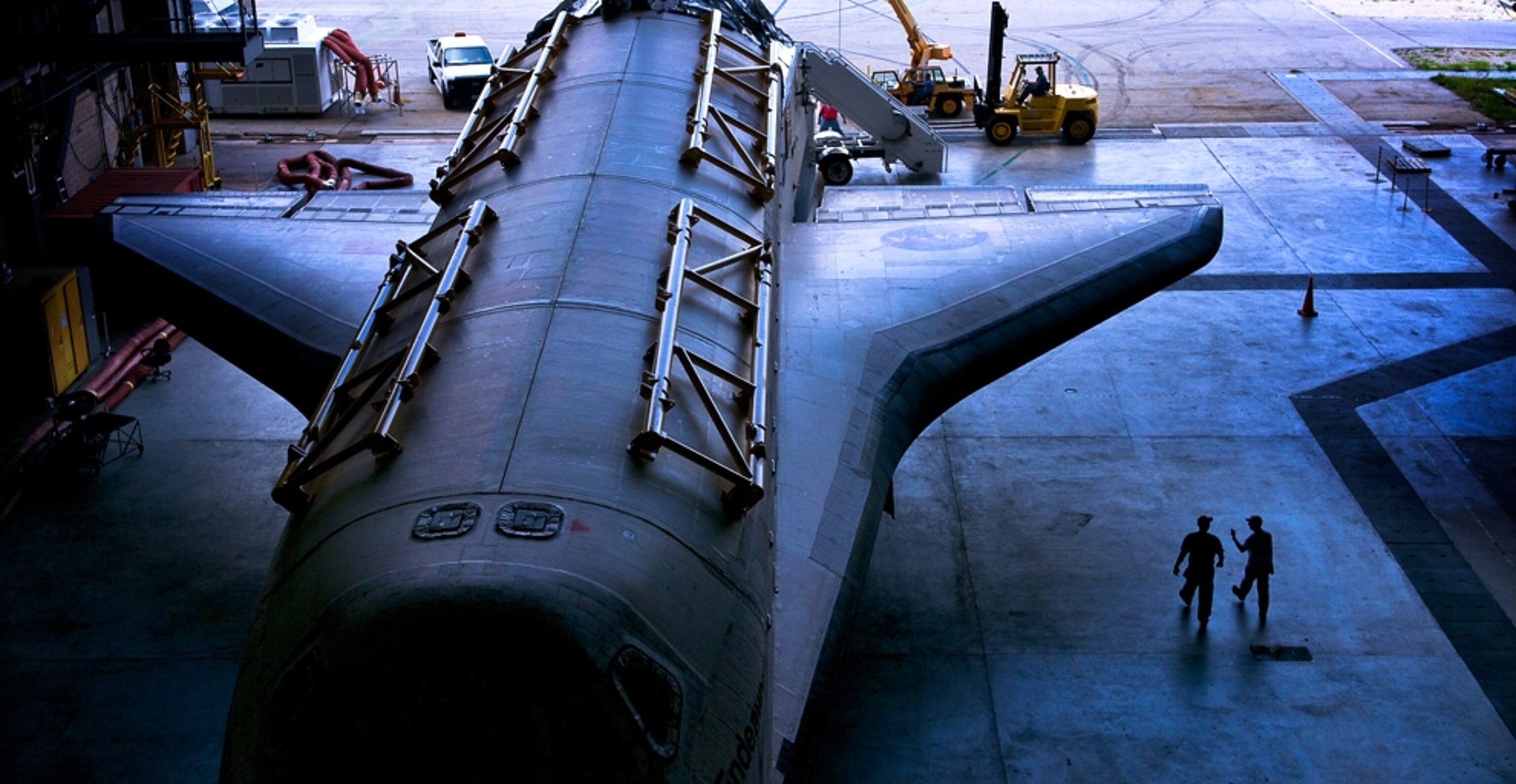 the space shuttle Endeavour being decommissioned