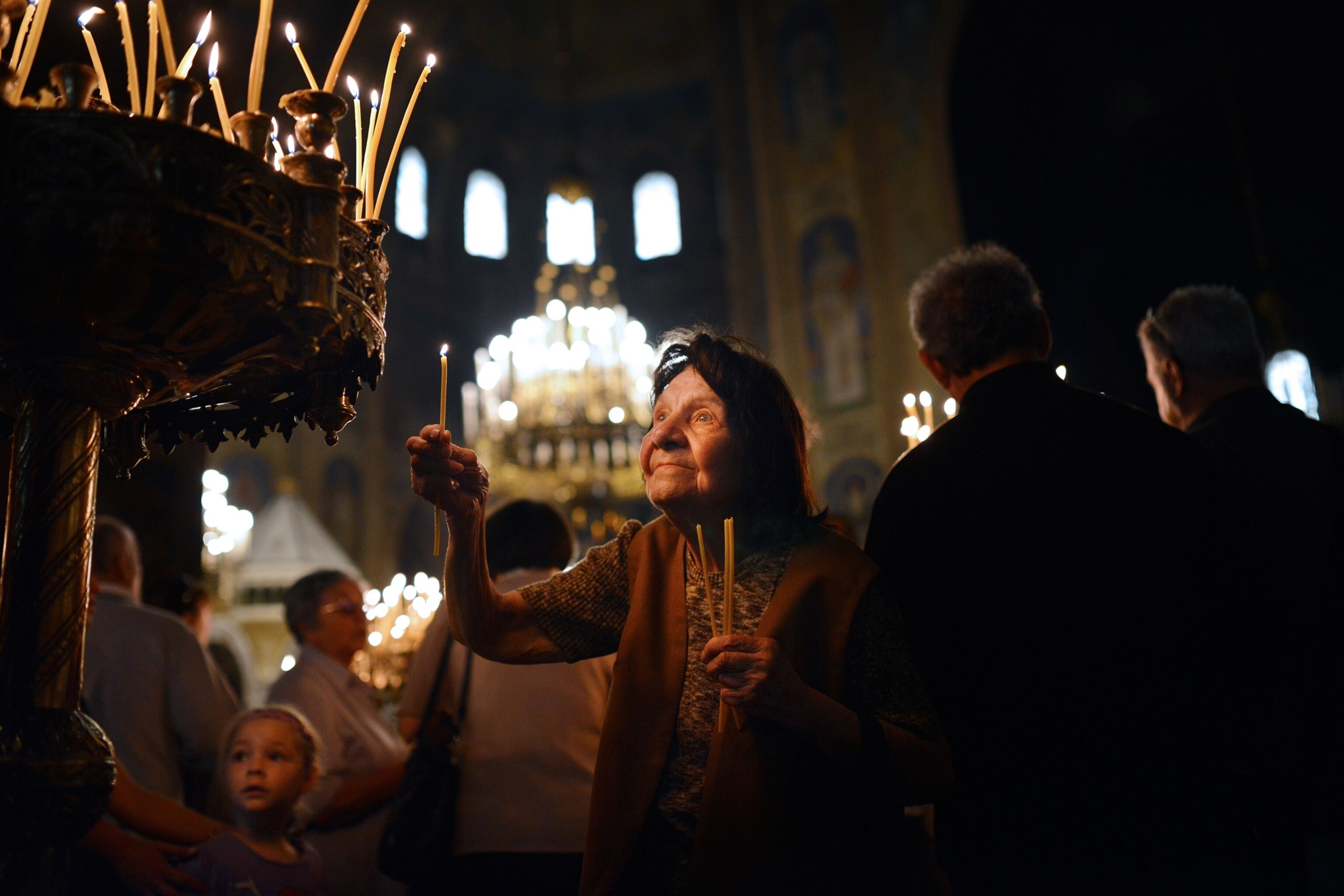a woman in a Bulgarian church