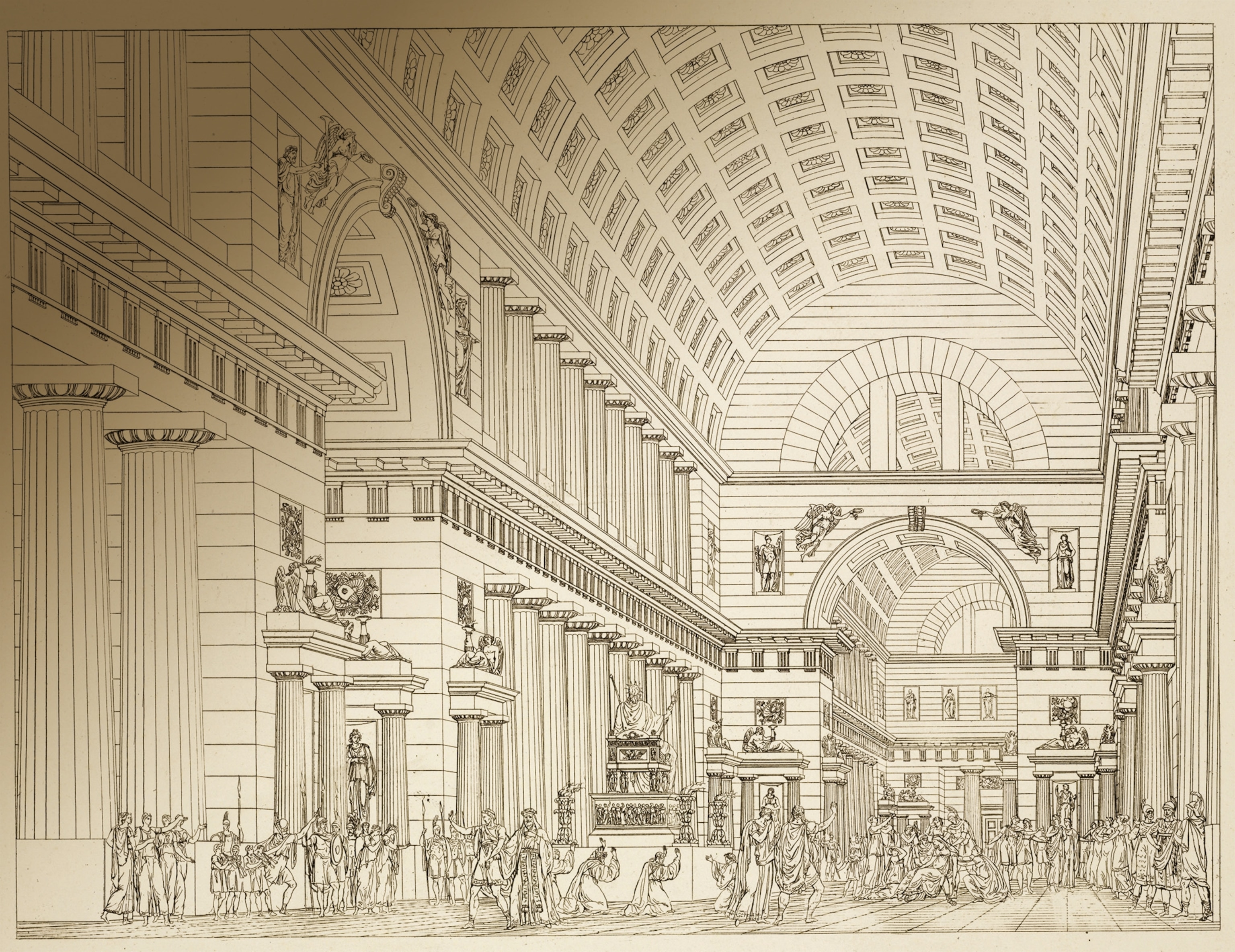 An engraving of the Temple of Jupiter.