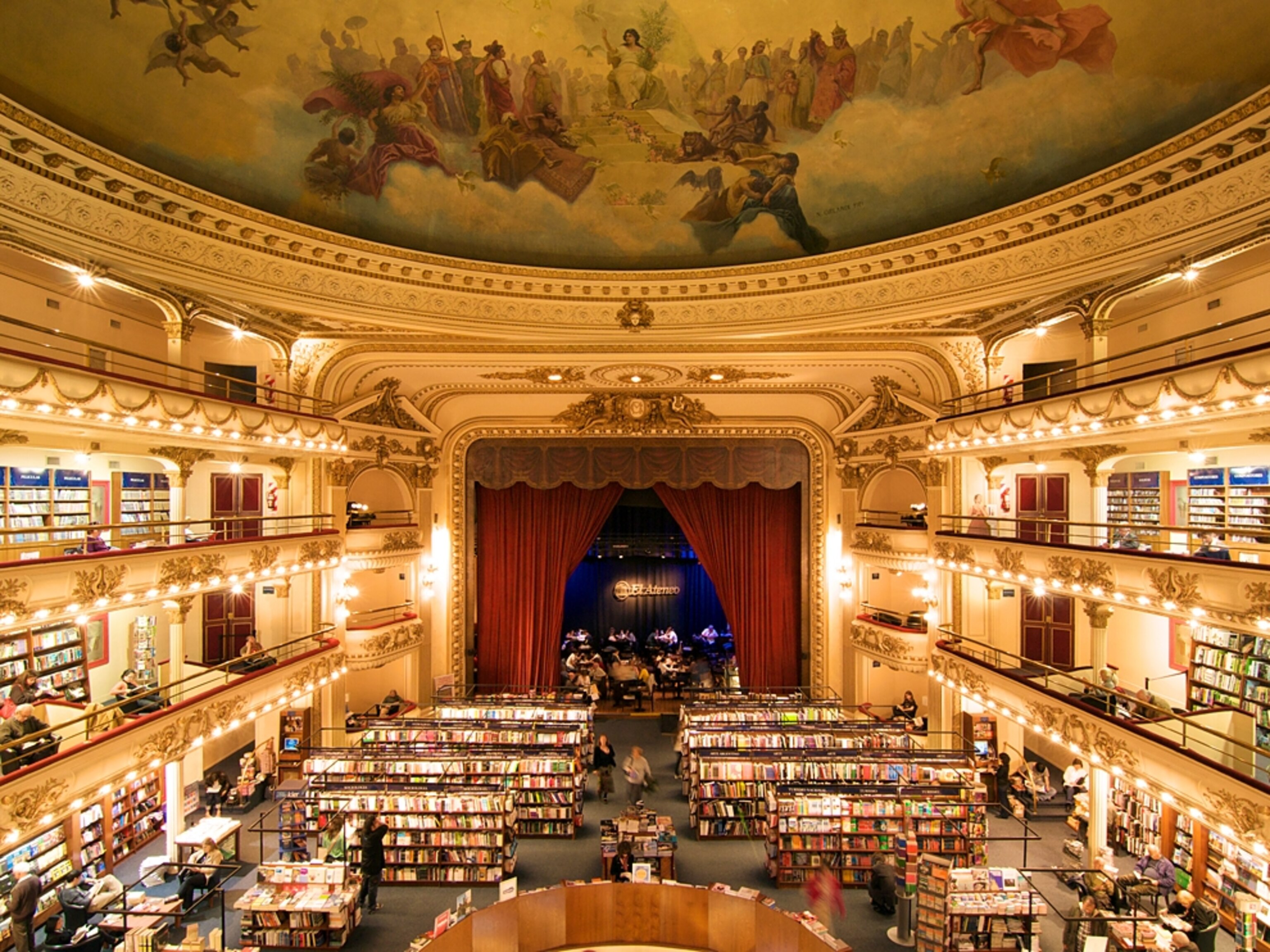 a bookstore inside a large theater, Argentina