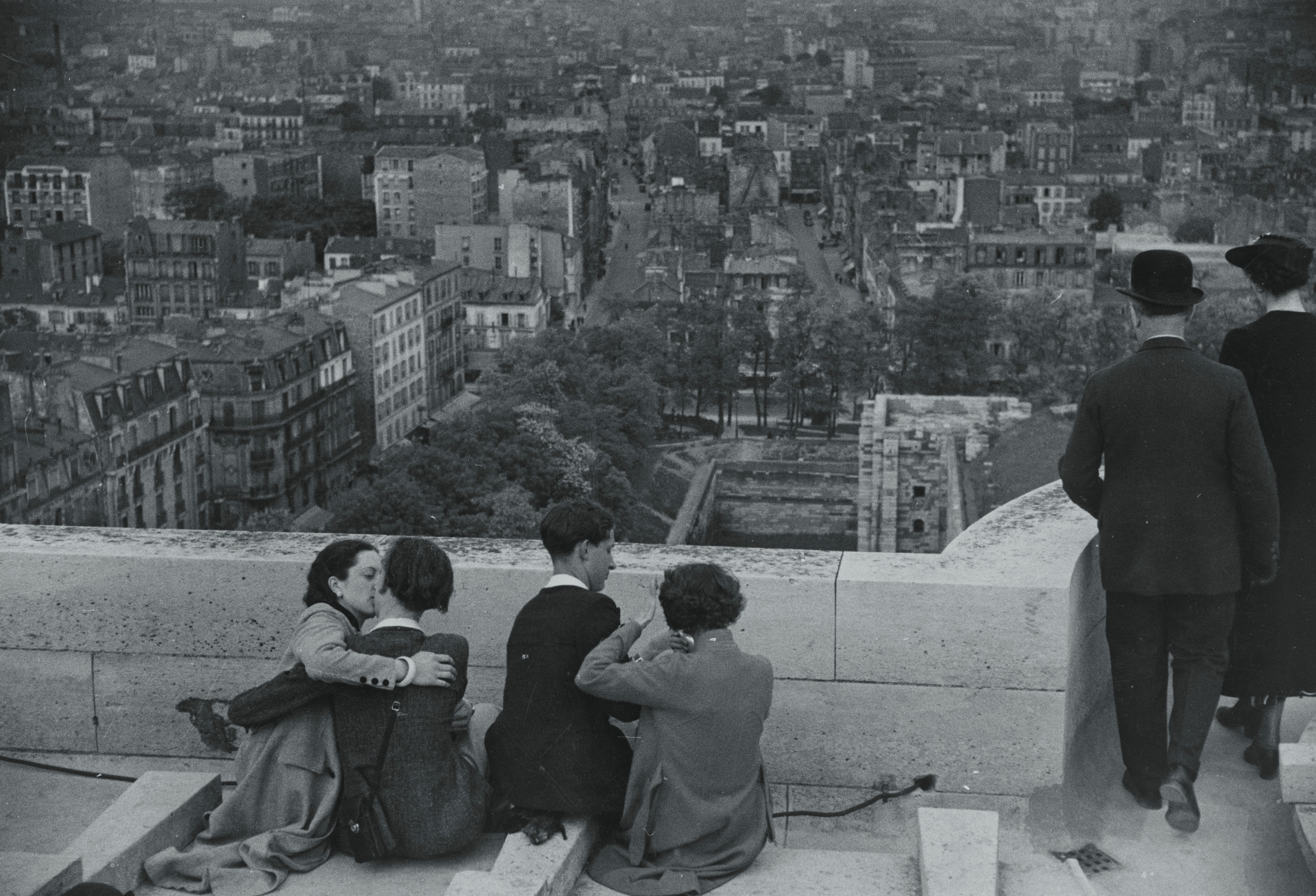 'Roof of 14th century keep looking north.'
