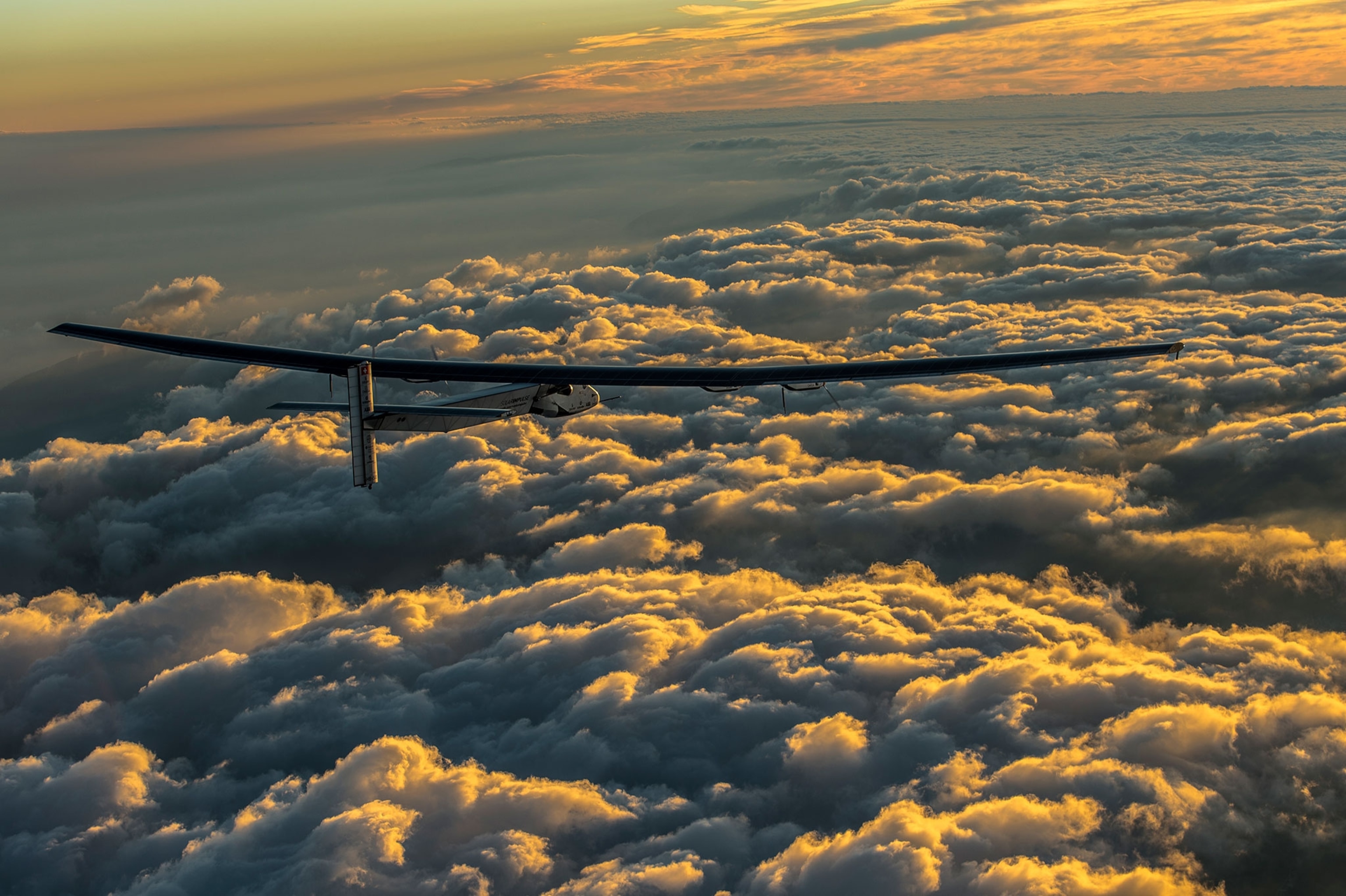 Solar Impulse 2, the second single-seater solar aircraft of Bertrand Piccard