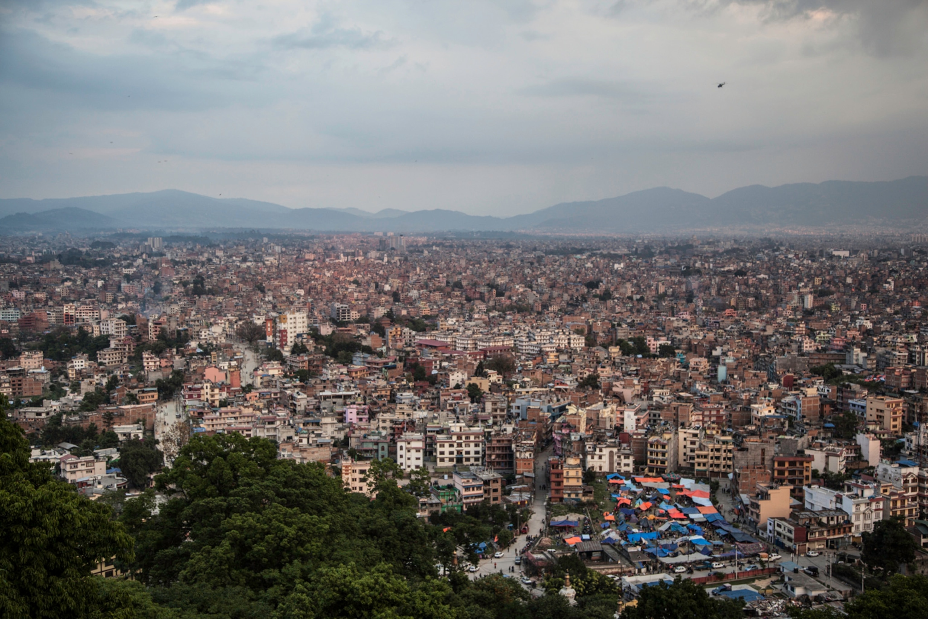 Residents have set up tents in Katmandu, Nepal