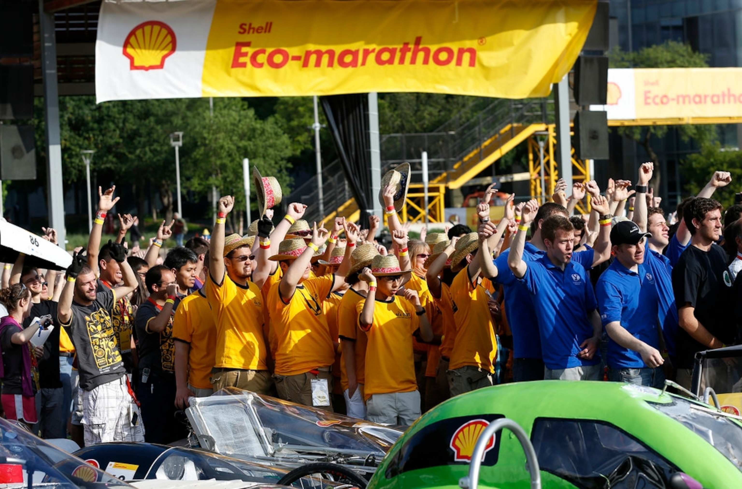 Newburgh Free Academy students cheer during opening ceremonies. Photo courtesy of Shell Eco-Marathon.