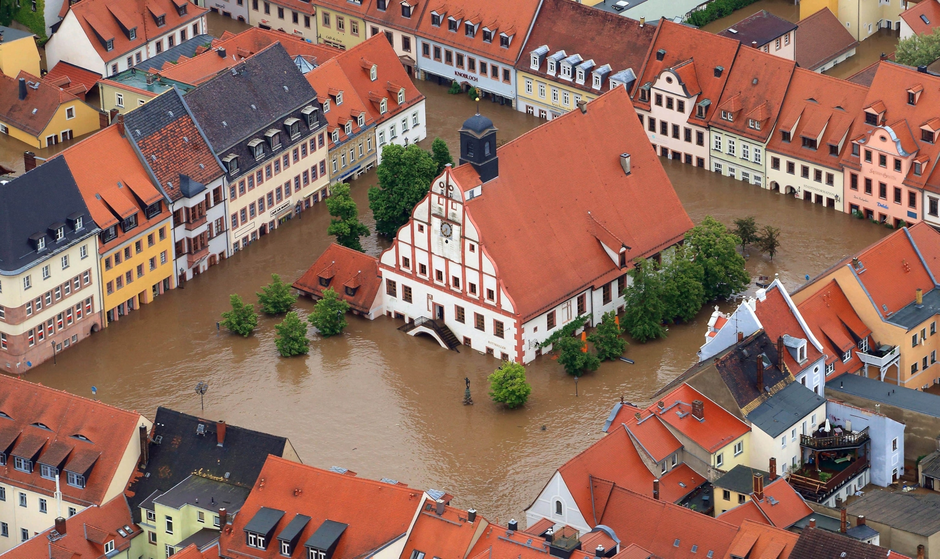 European Flooding - Picture of flooded building in Germany