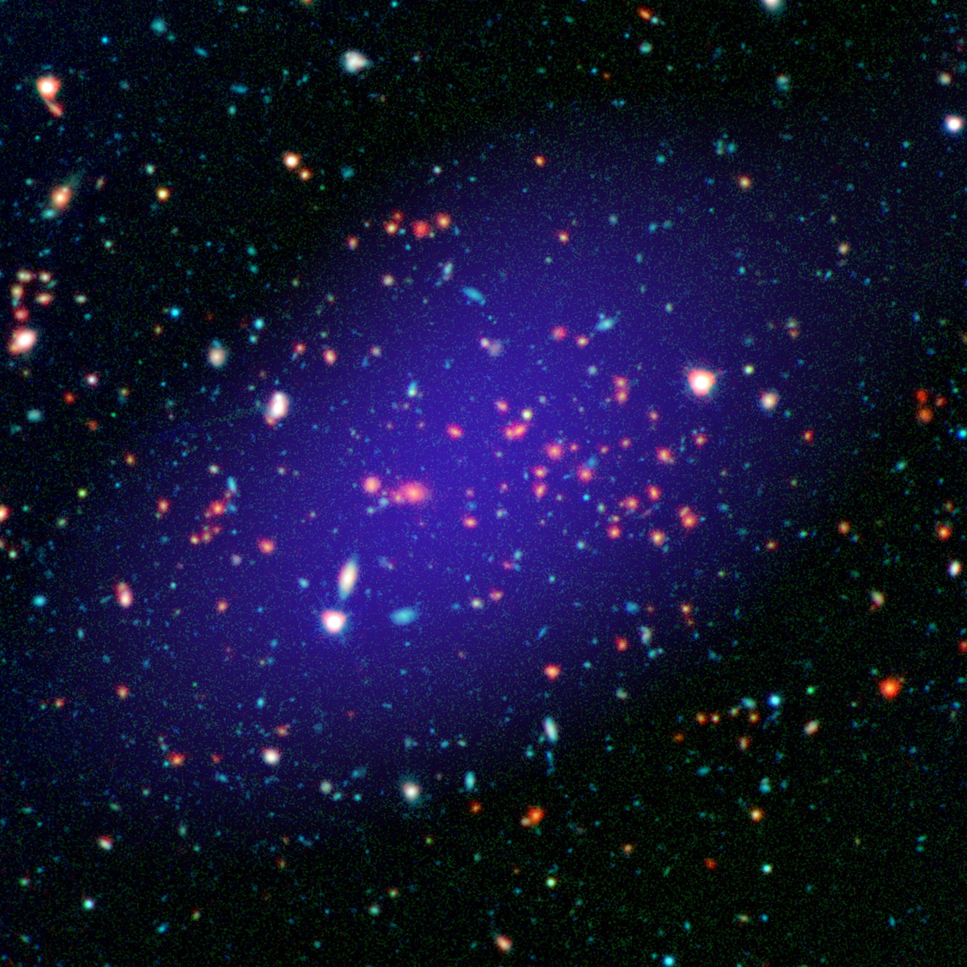 a galaxy cluster seen as it existed 8.5 billion years ago