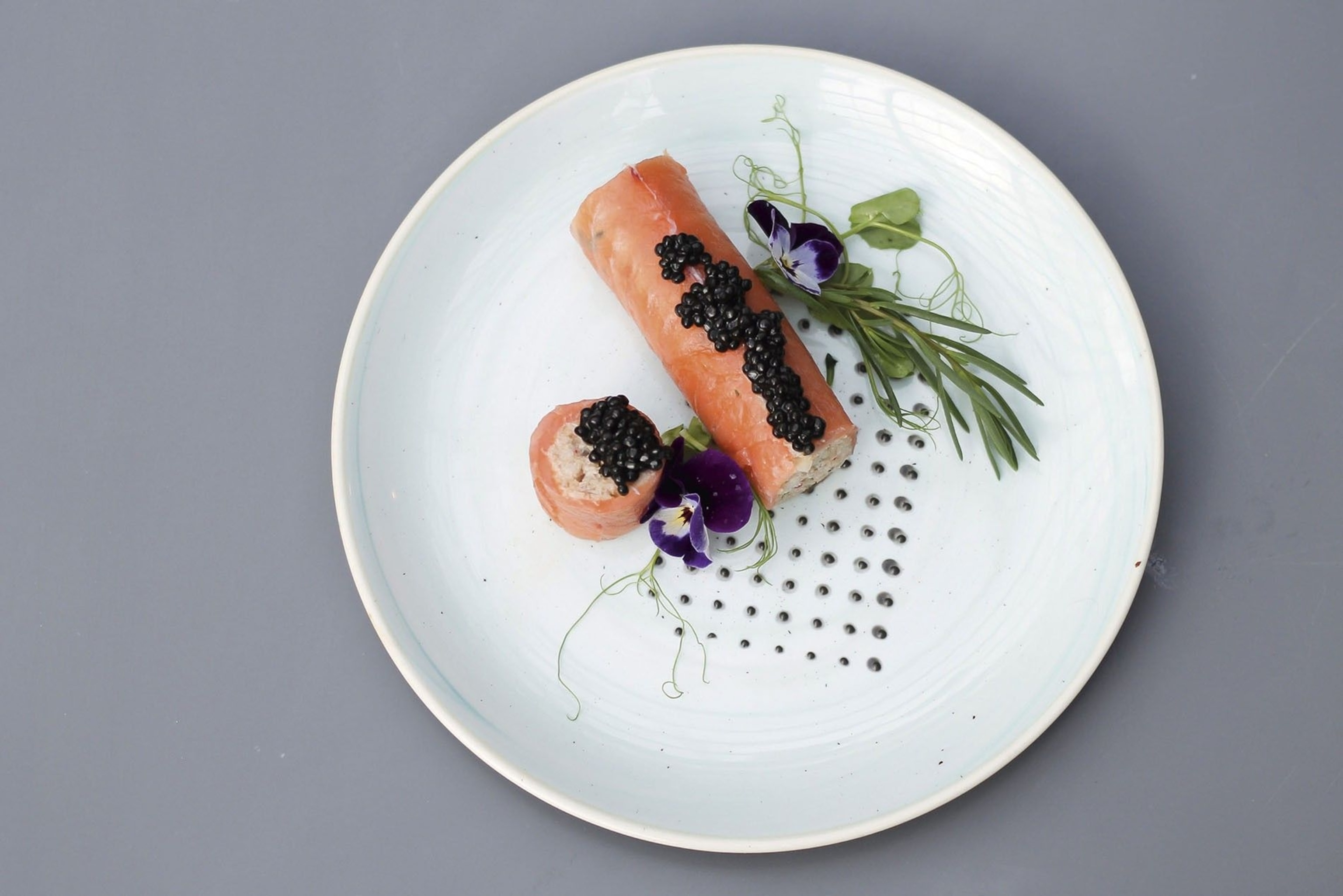 Smoked salmon and crab cannelloni served at A’Challtainn, a restaurant and cocktail bar in the heart of the Barras Art and Design Centre.