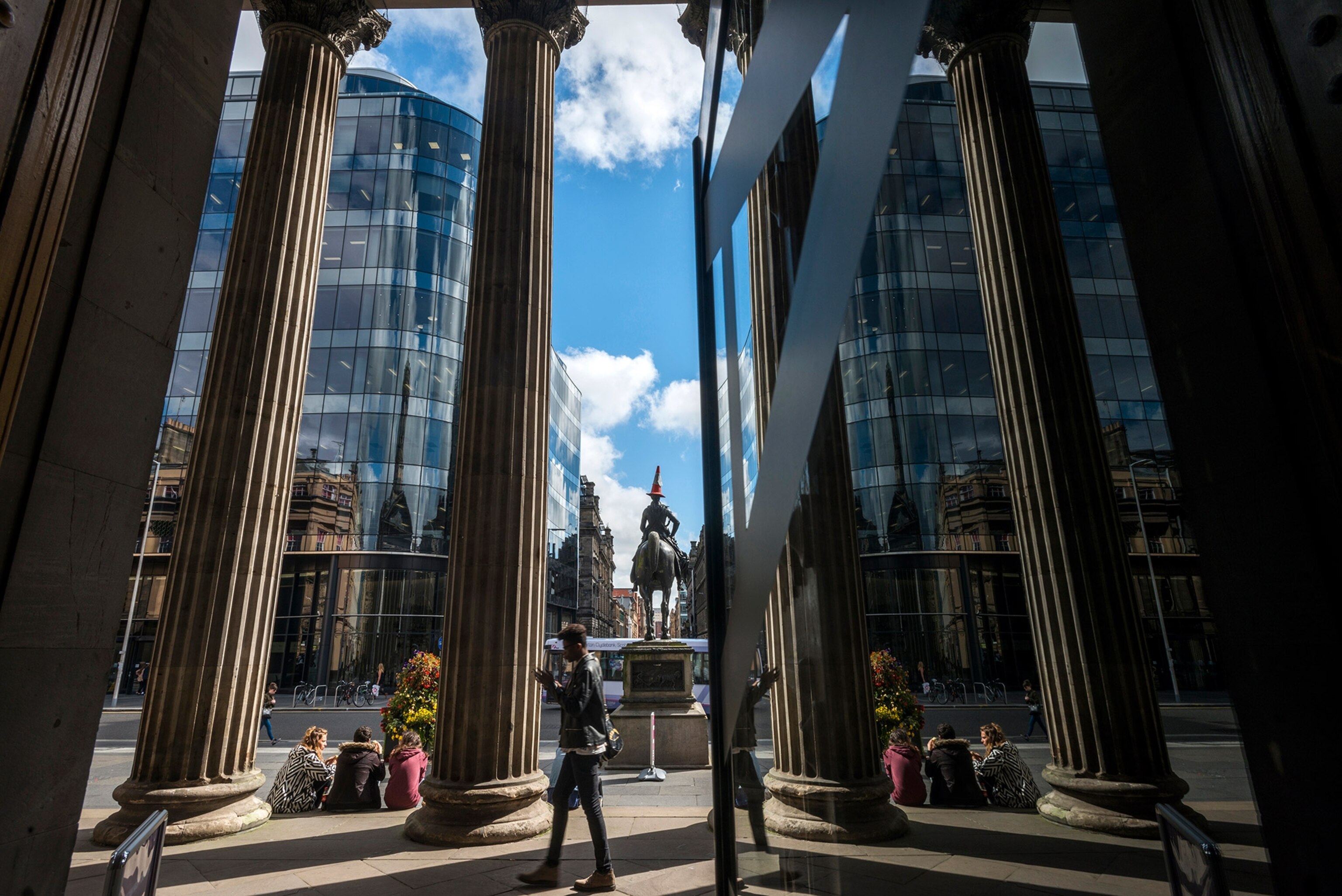 the statue of the Duke of Wellington in Glasgow, Scotland