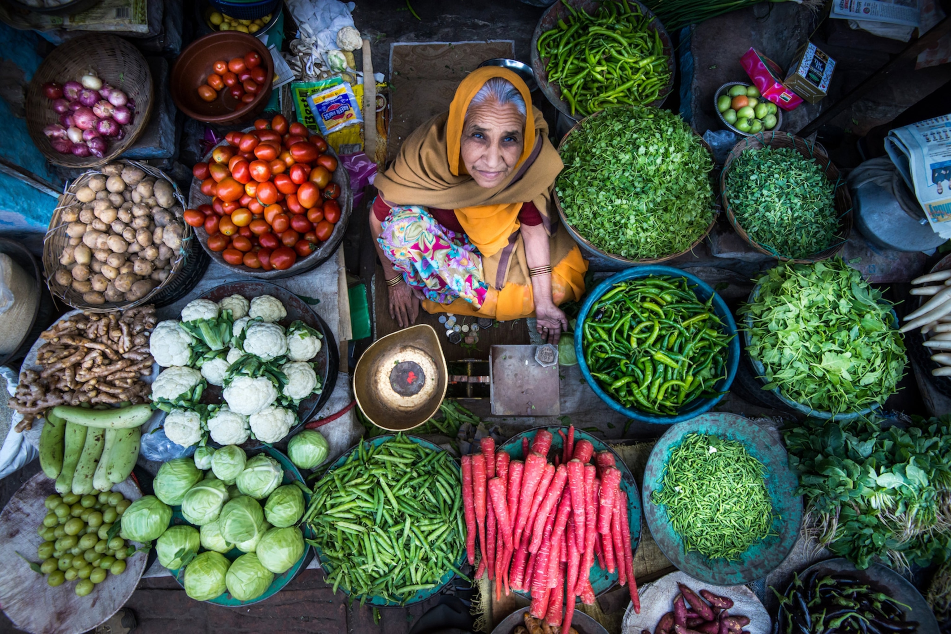 a vegetable vendor Rajasthan, India