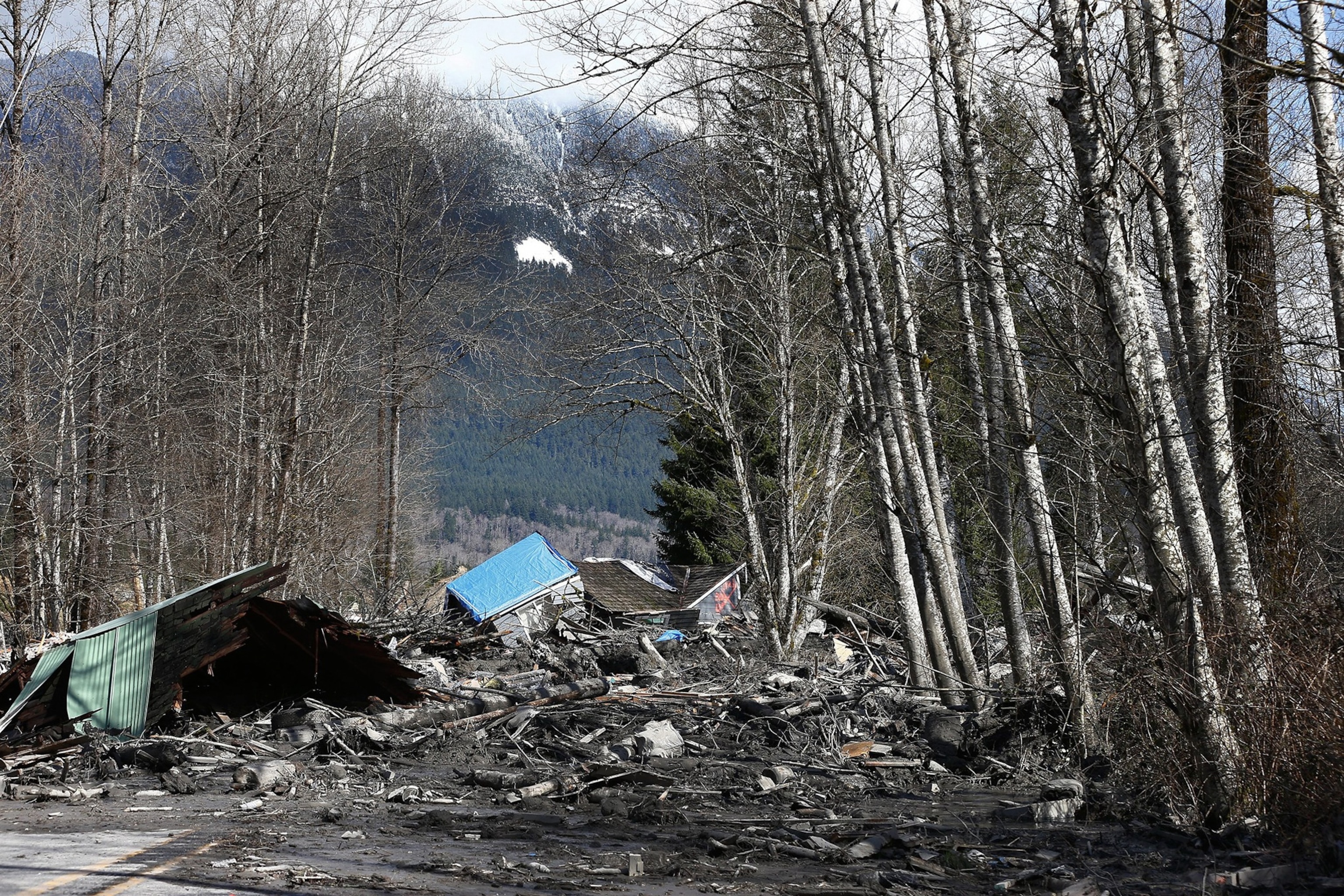 Aerial photo of the mudslide.