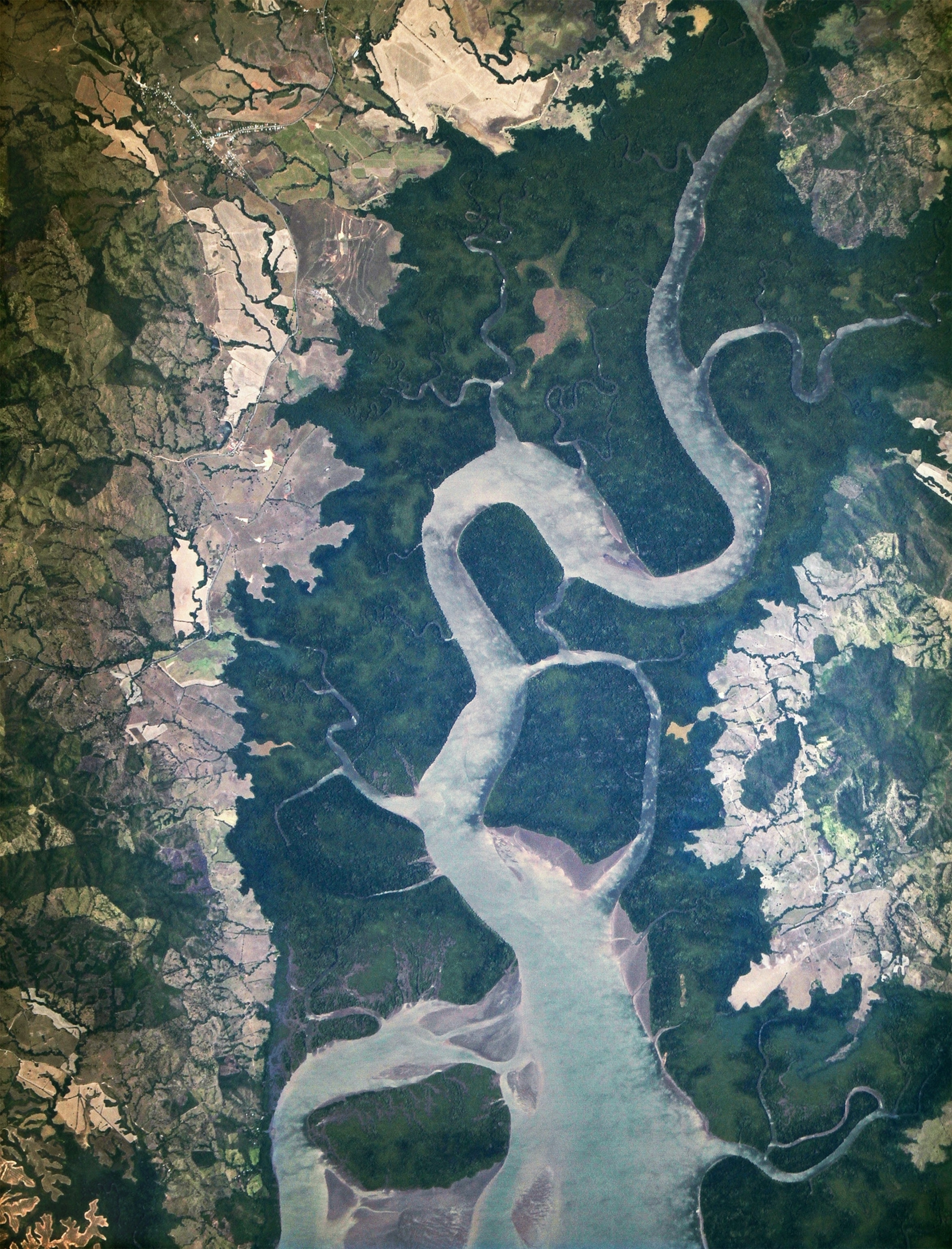 Space Pics - A picture of the Rio San Pablo river in Panama as seen from the International Space Station