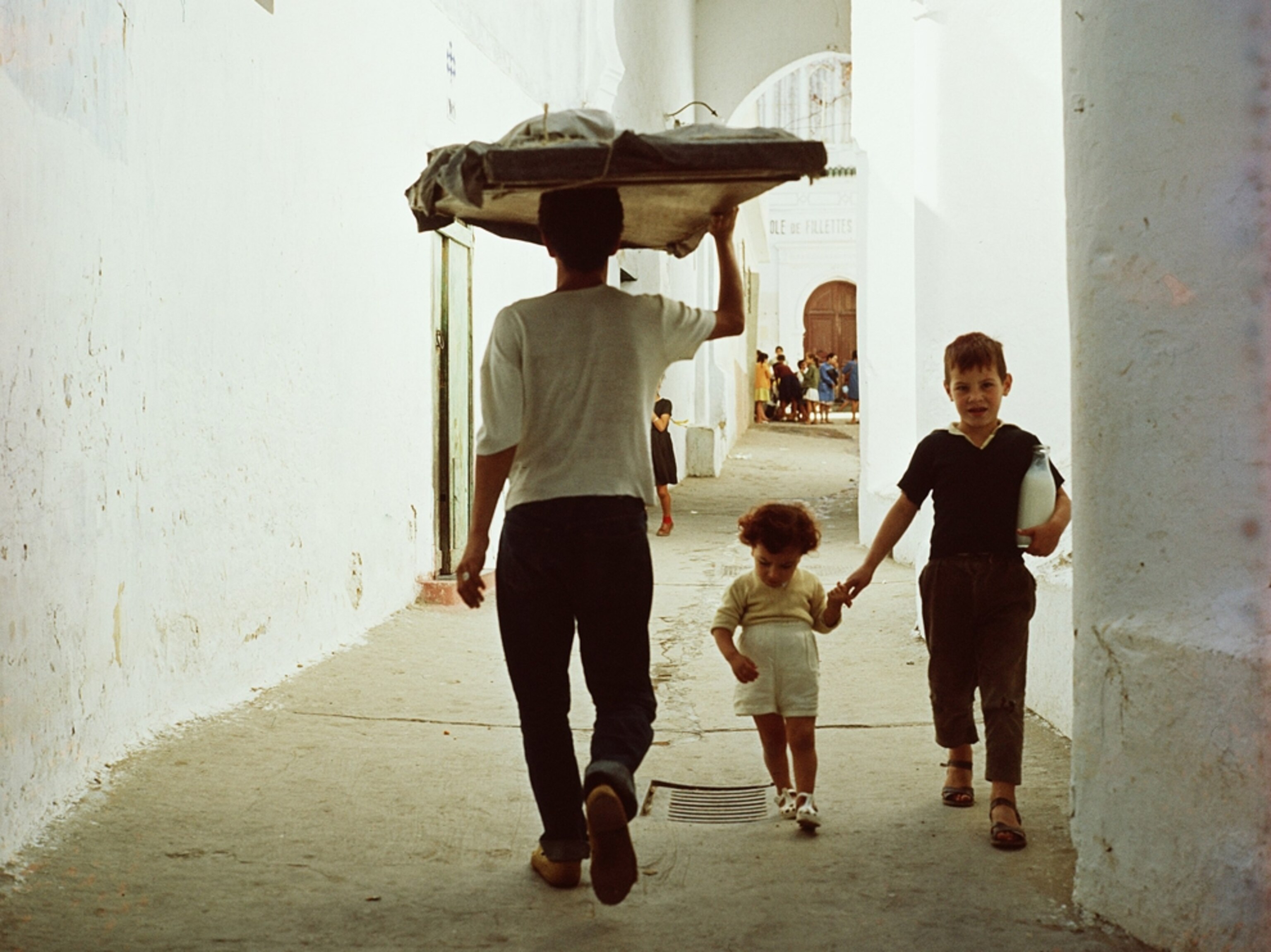 people walking in Old Medina in Tangier