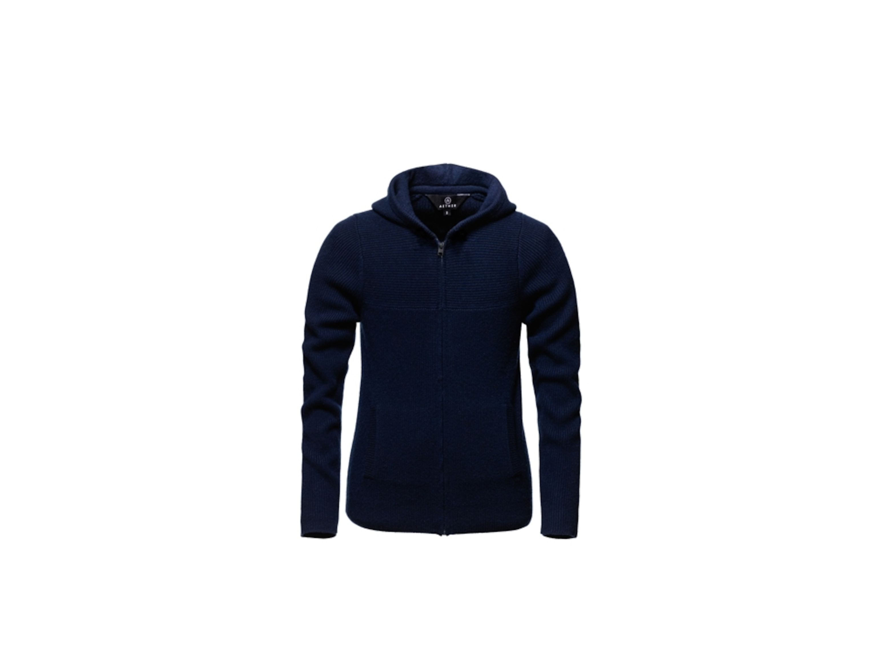 the Aether hooded cashmere sweater