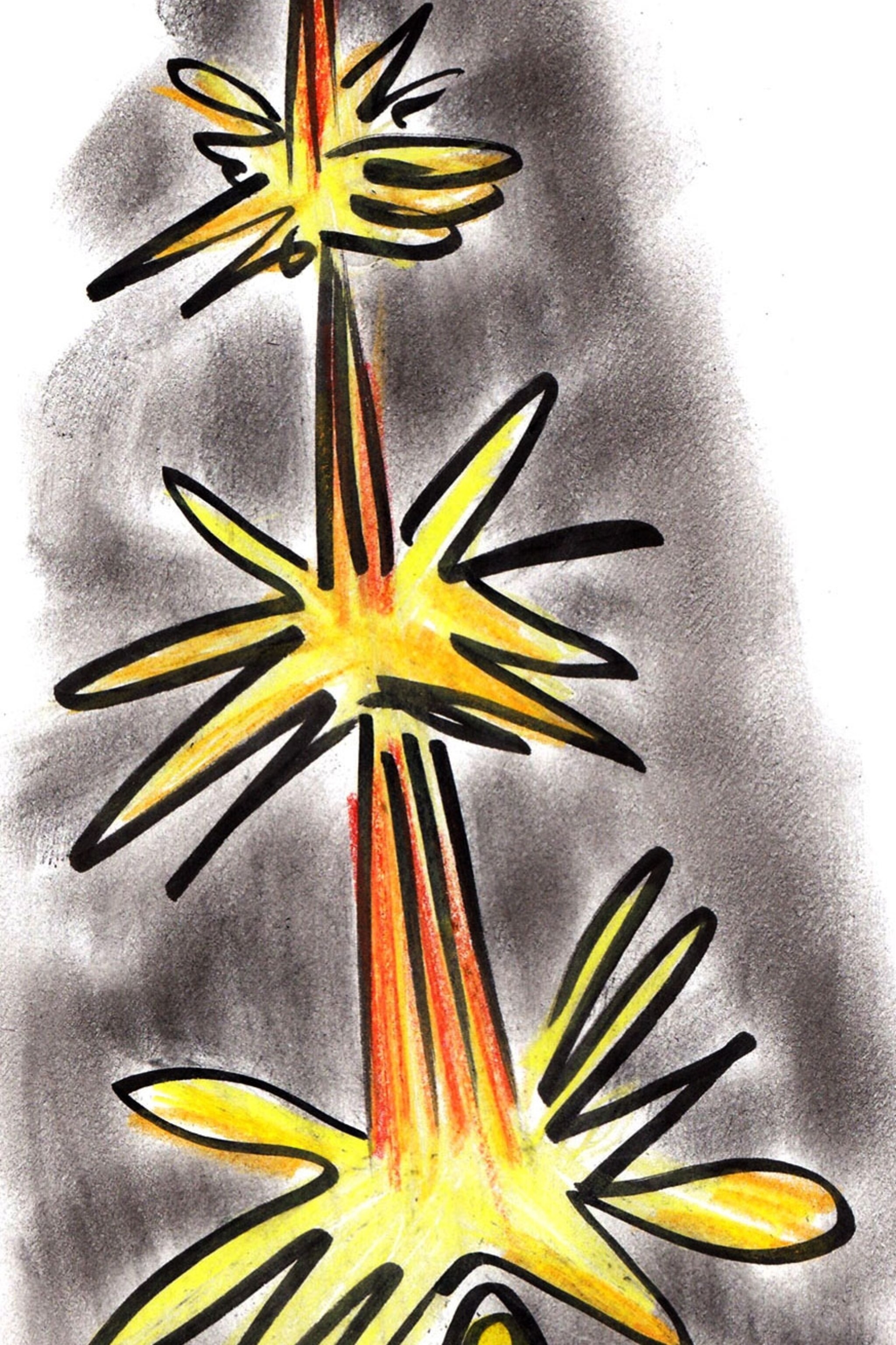Drawing of star bursts in a line