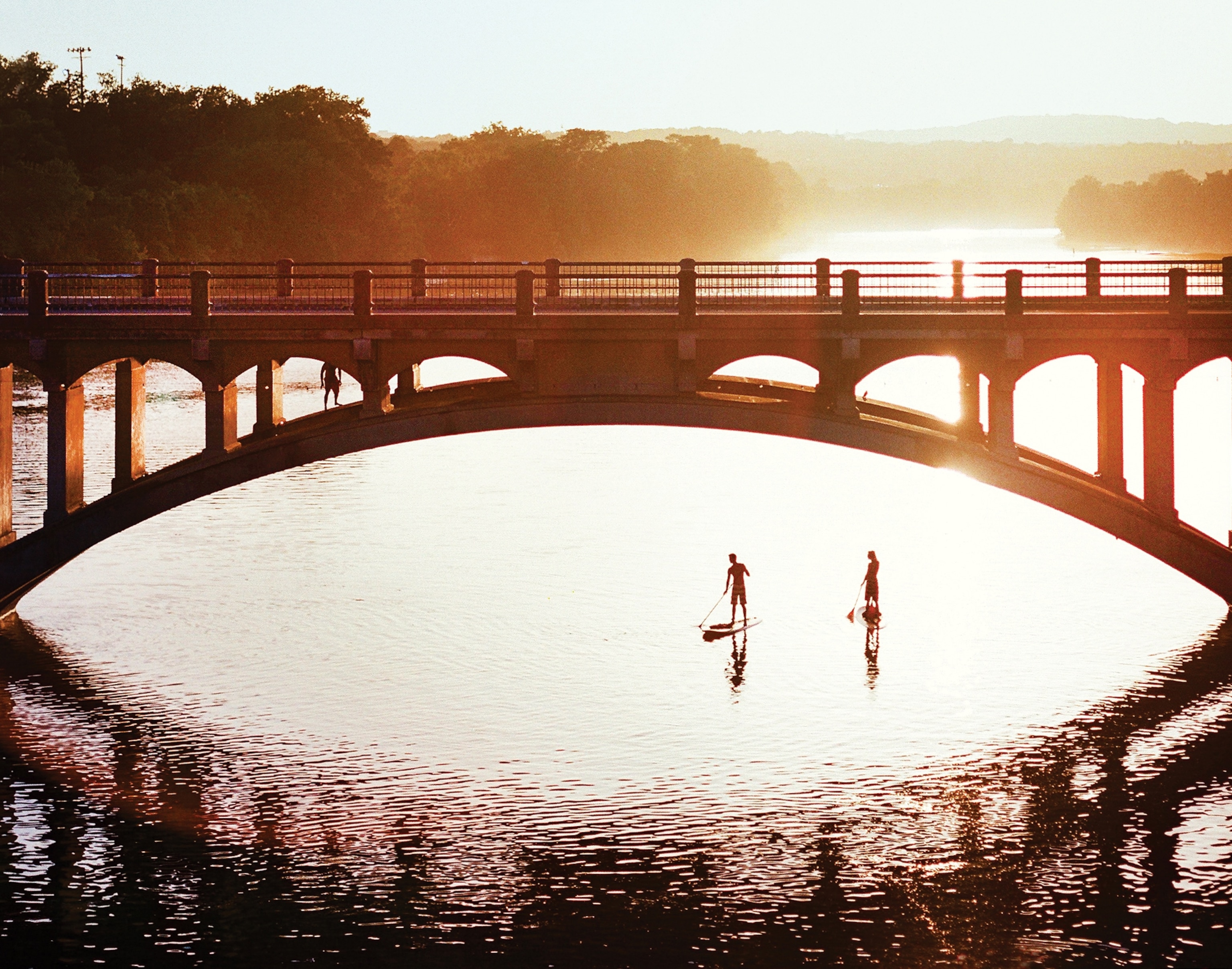 stand-up paddleboards on Lady Bird Lake