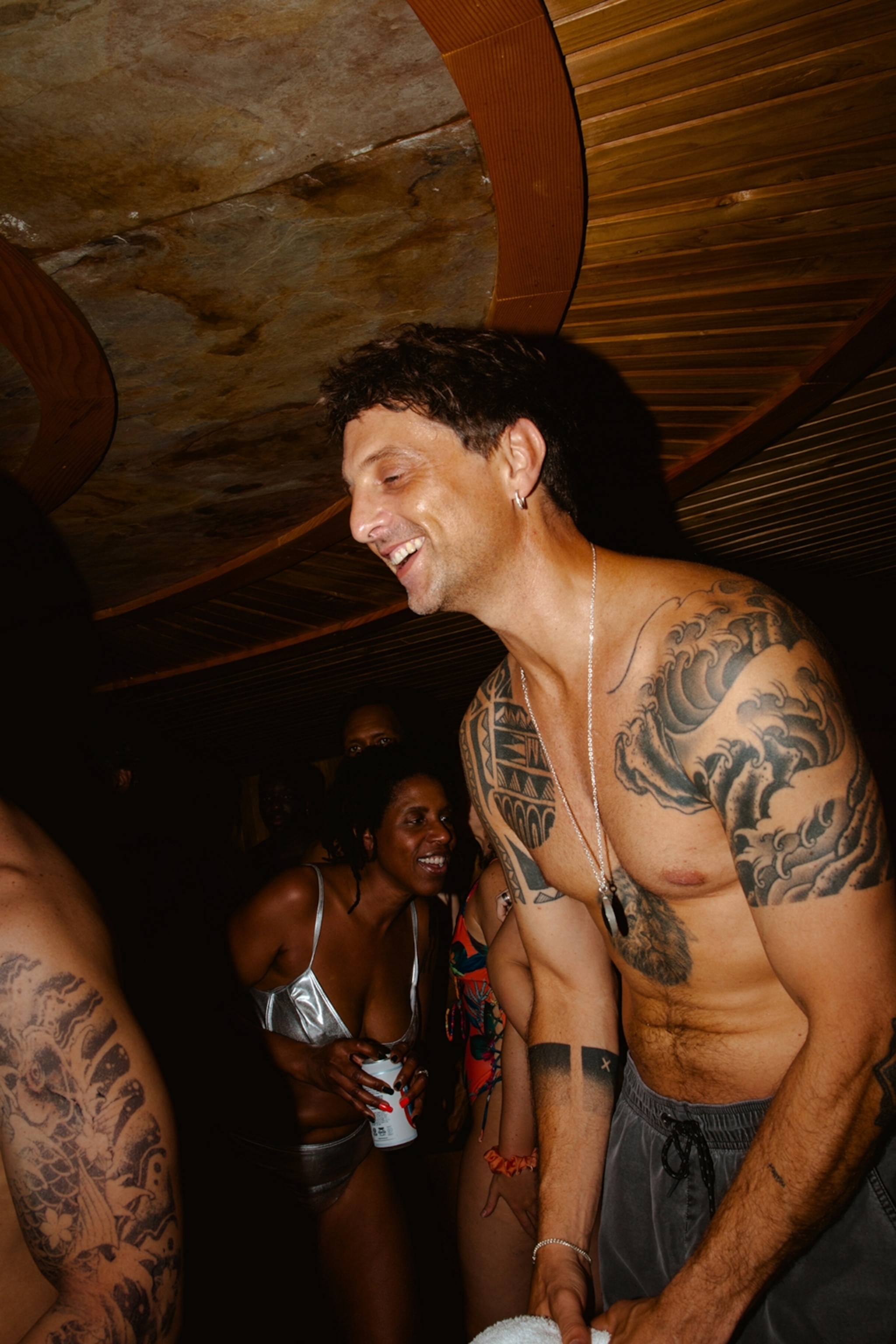 ravers in a sauna
