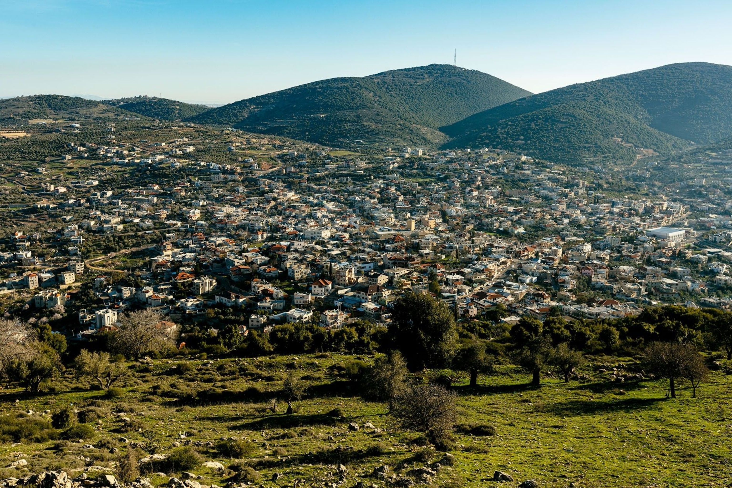 The Druze Israeli town of Hurfeish, seen from Mount Zvul.