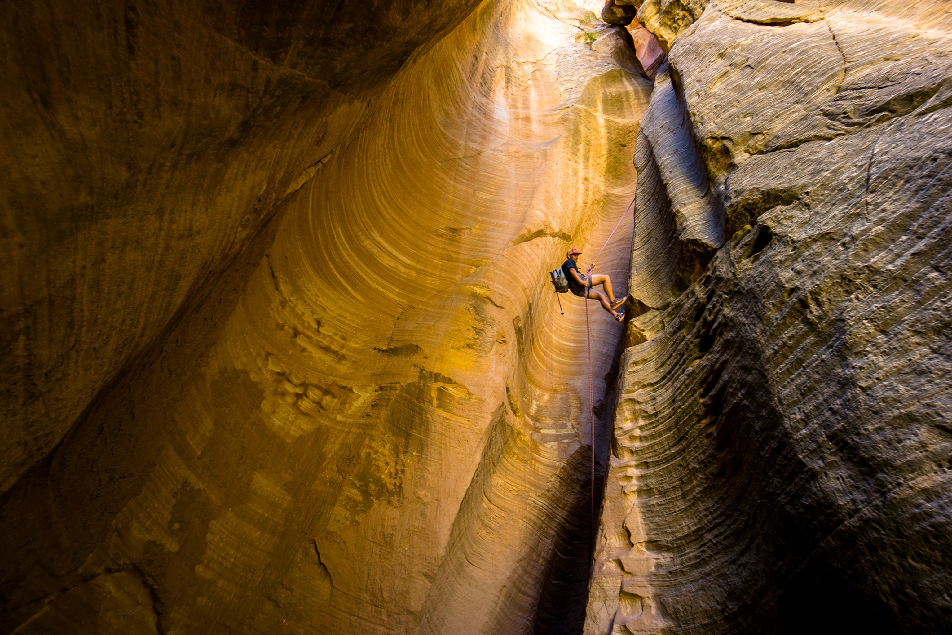 climber in Zion National Park, Utah