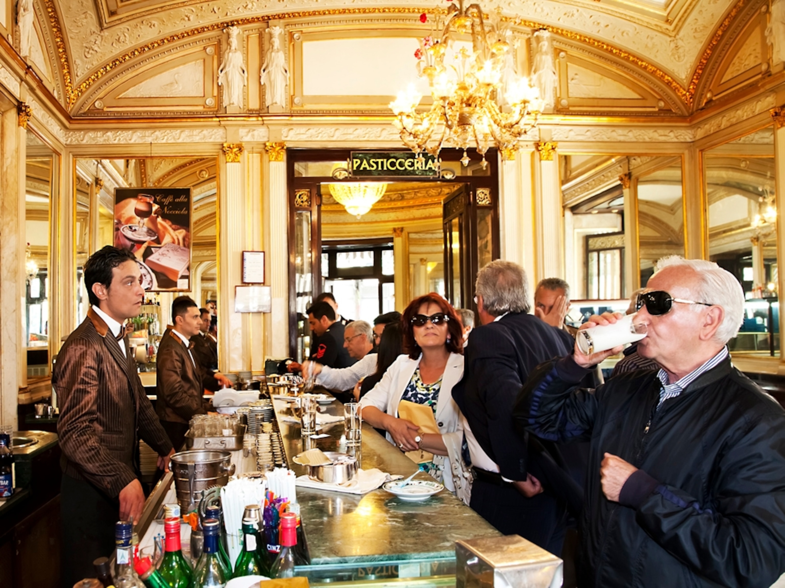 a coffee house in Naples.