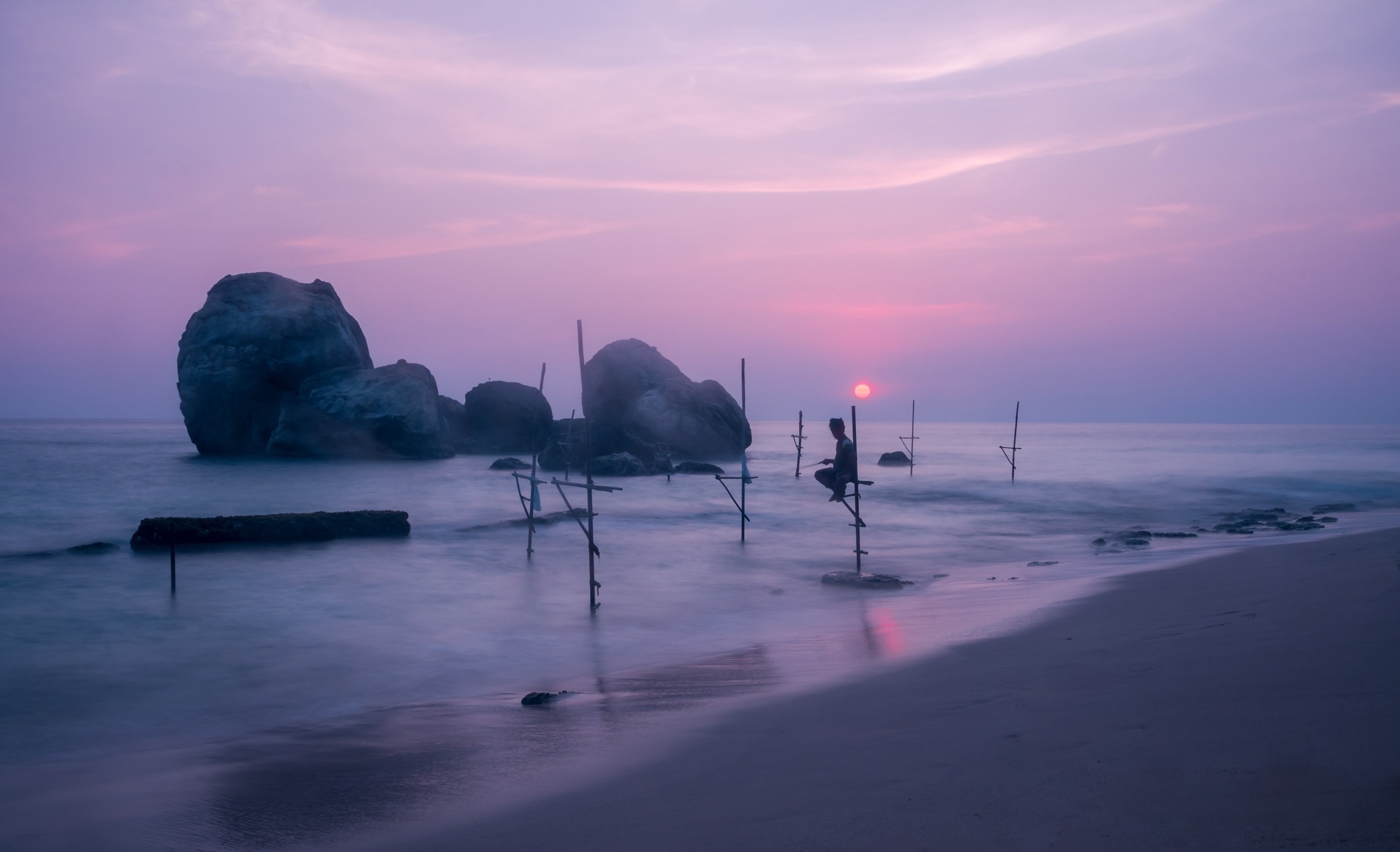 stilt fisherman in Sri Lanka