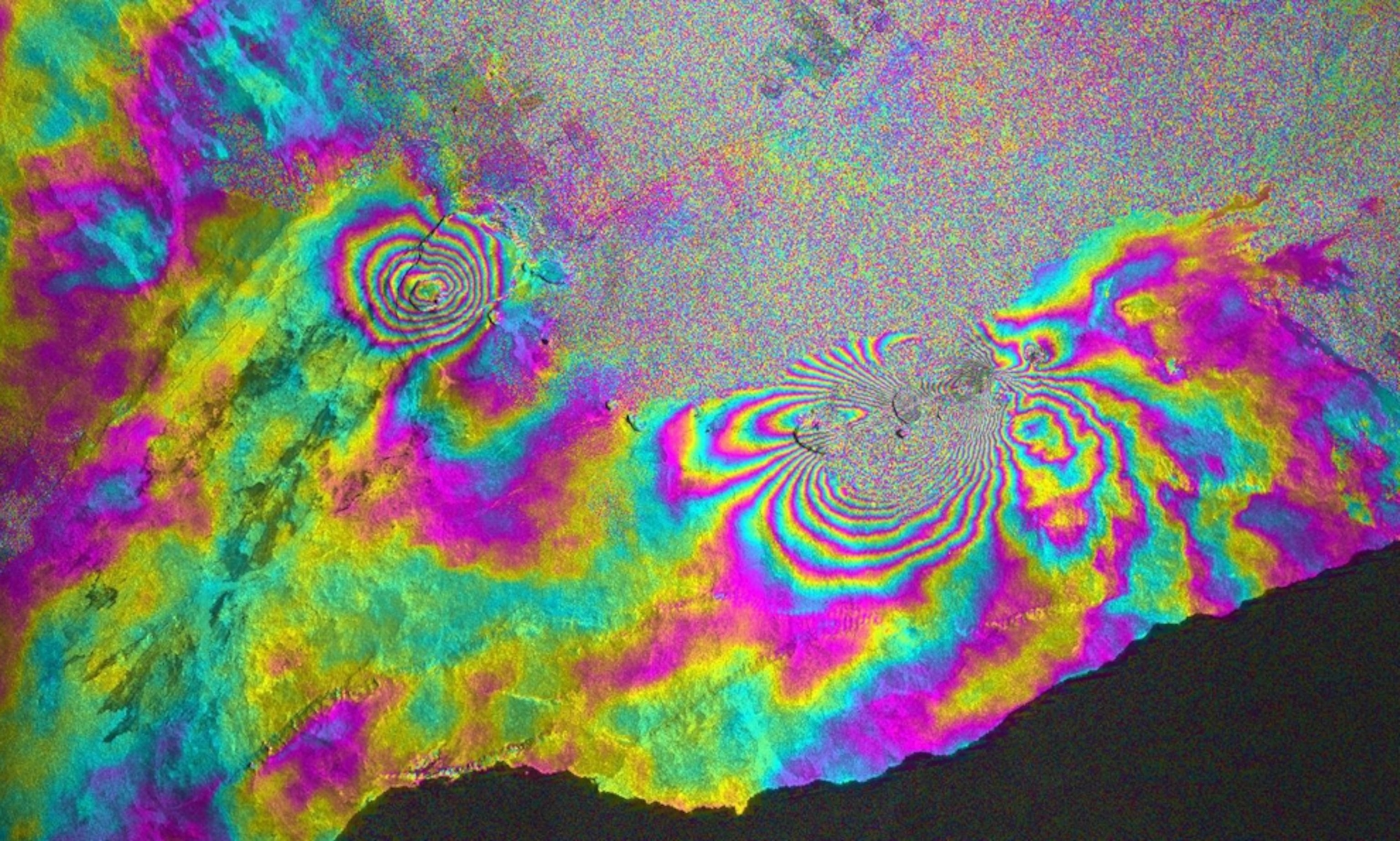 Radar image of deformation around Hawaii's Kilauea volcano