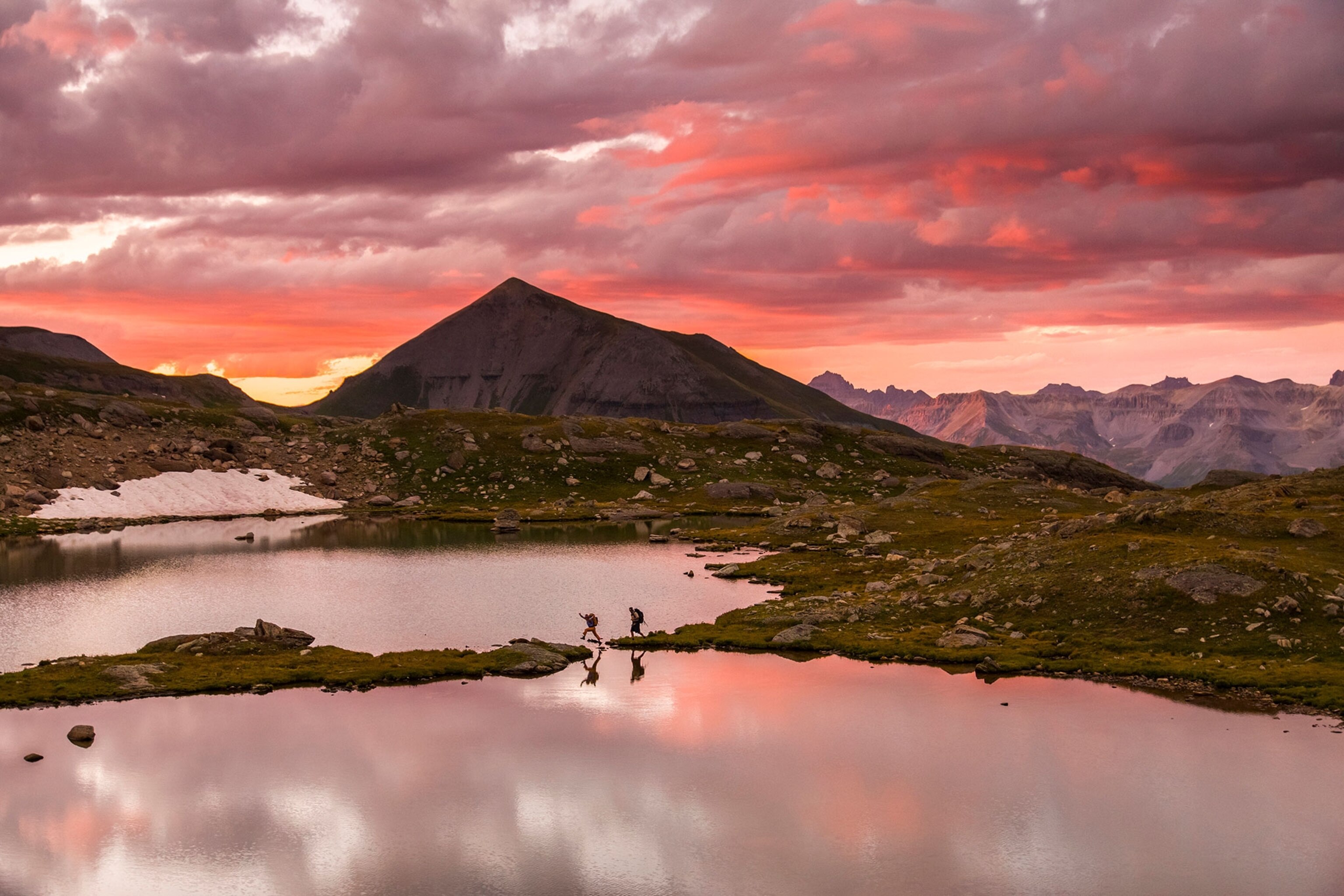 a hiker in the Lewis Lakes area, Telluride, Colorado