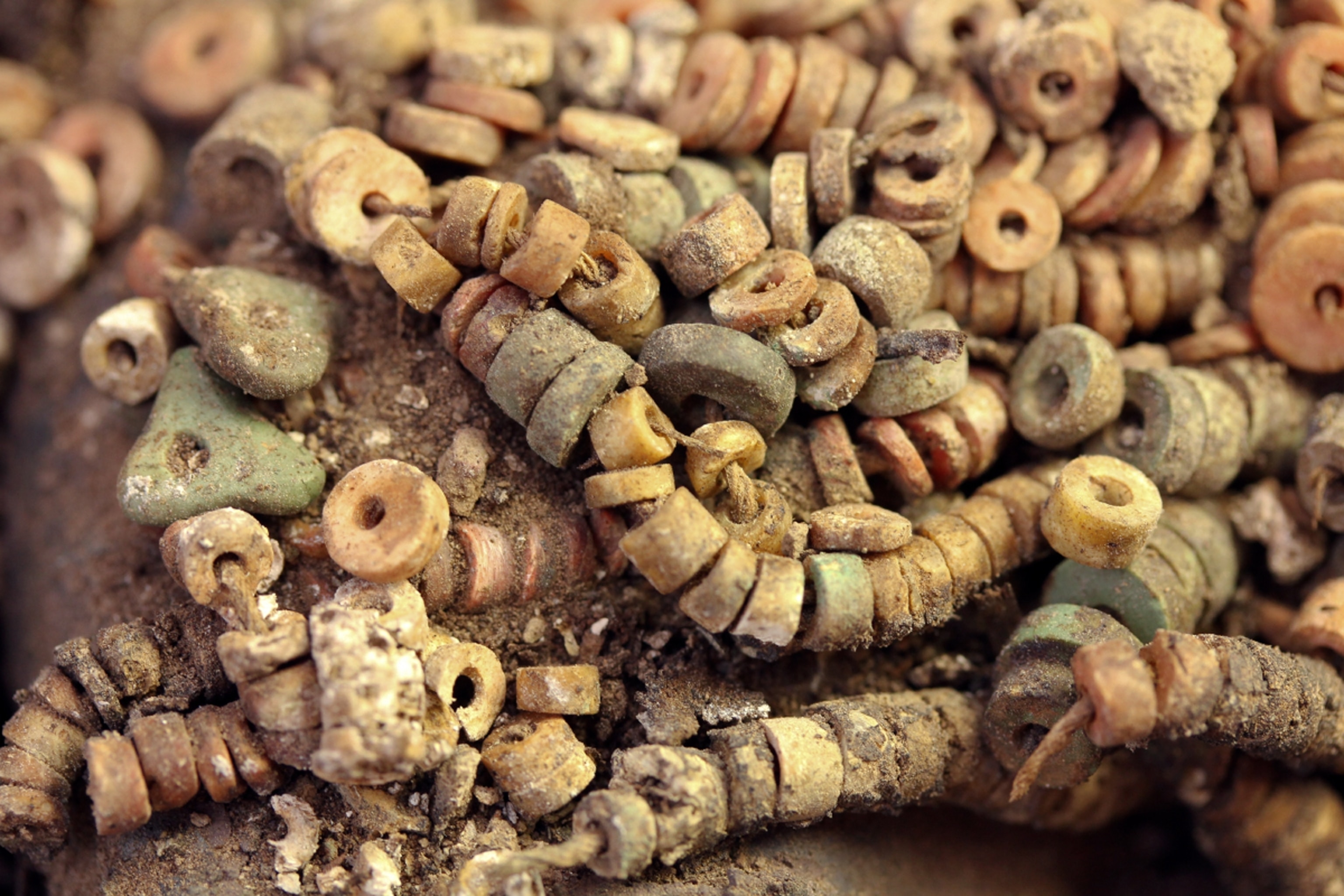 Peru Tomb - Beads found in an archaeological site in Peru.