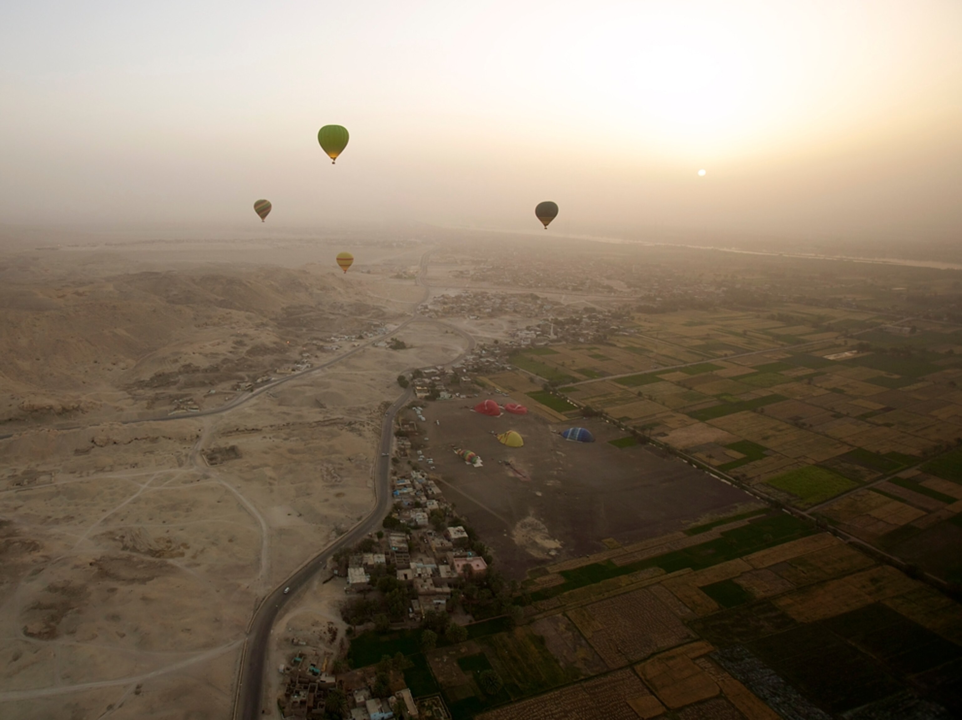 Hot air balloon flight over Luxor