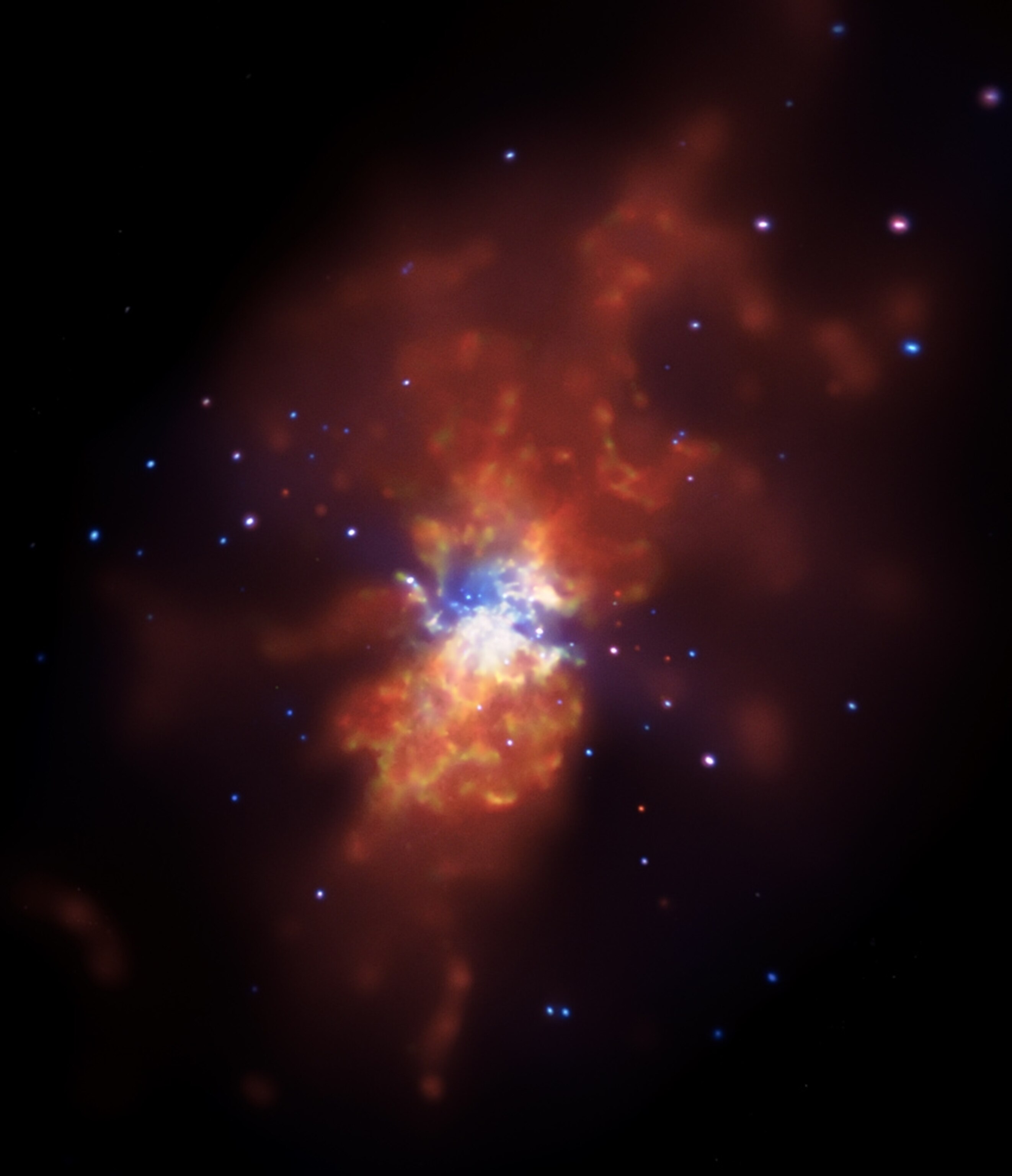 X-ray picture of the starburst galaxy M82 -- for a photo gallery of the week's best space pictures