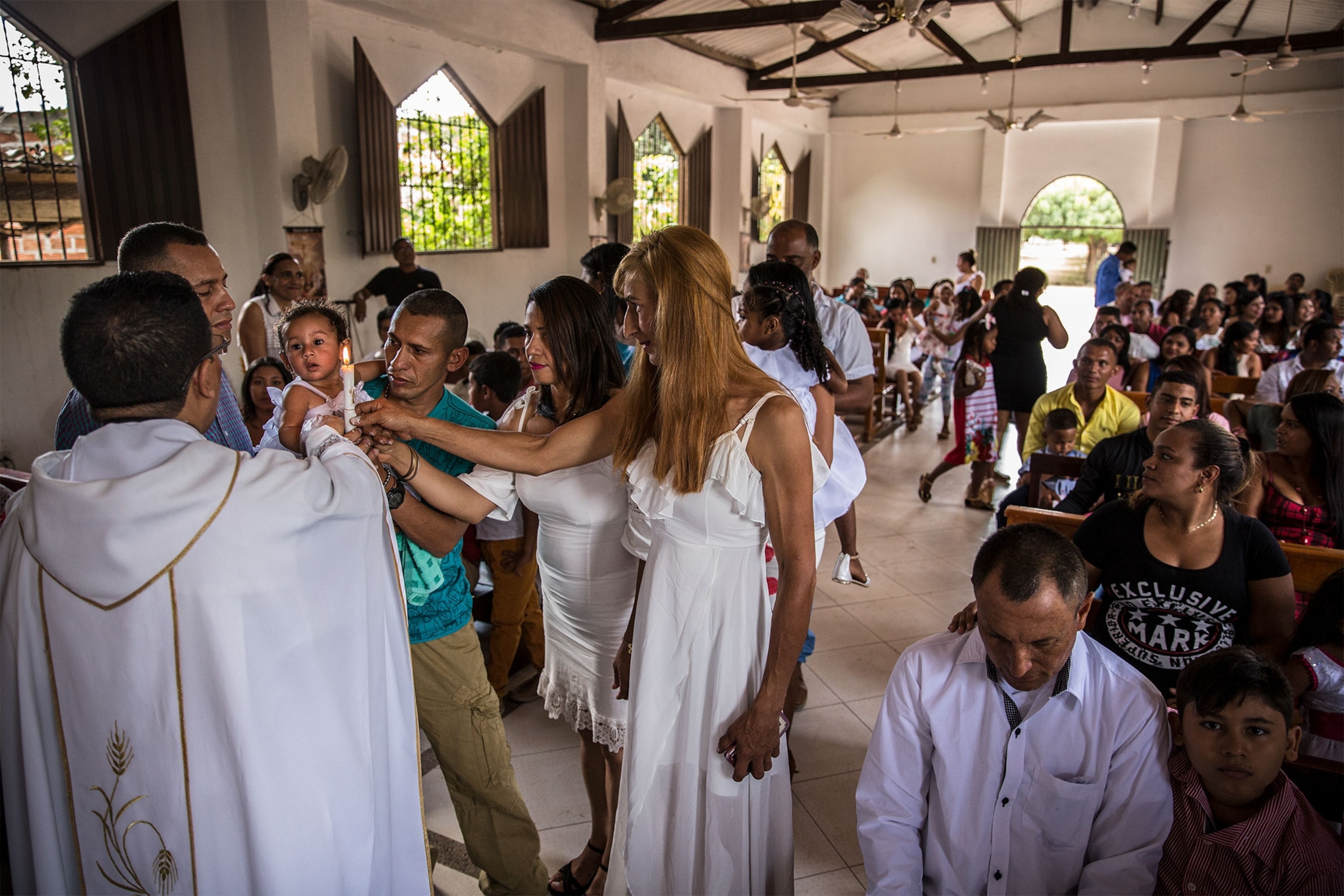 a female FARC fighter with her newborn daughter