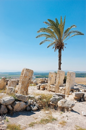 The remains of Megiddo overlook Israel&rsquo;s Plain of Esdraelon.