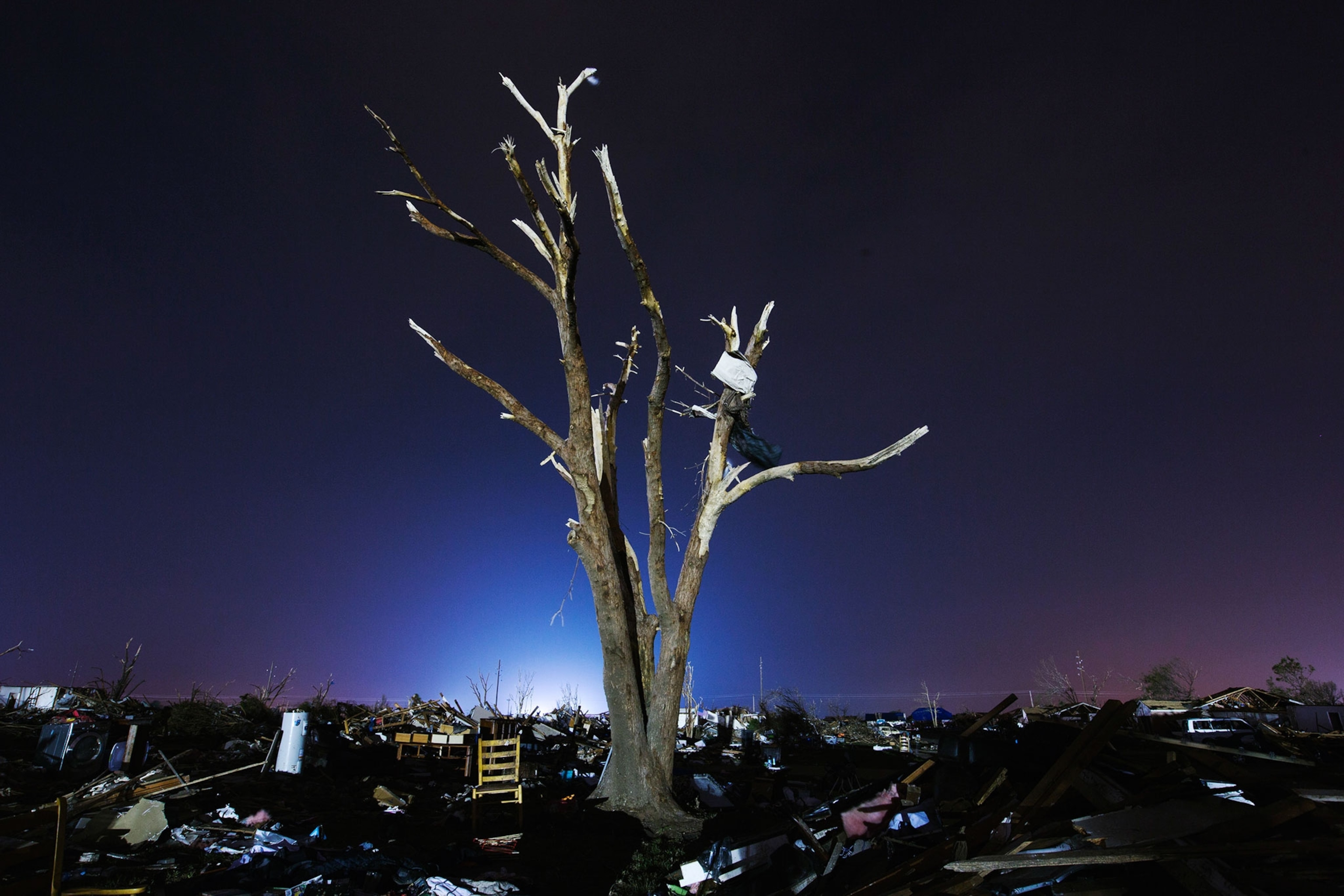 destruction after Moore tornado